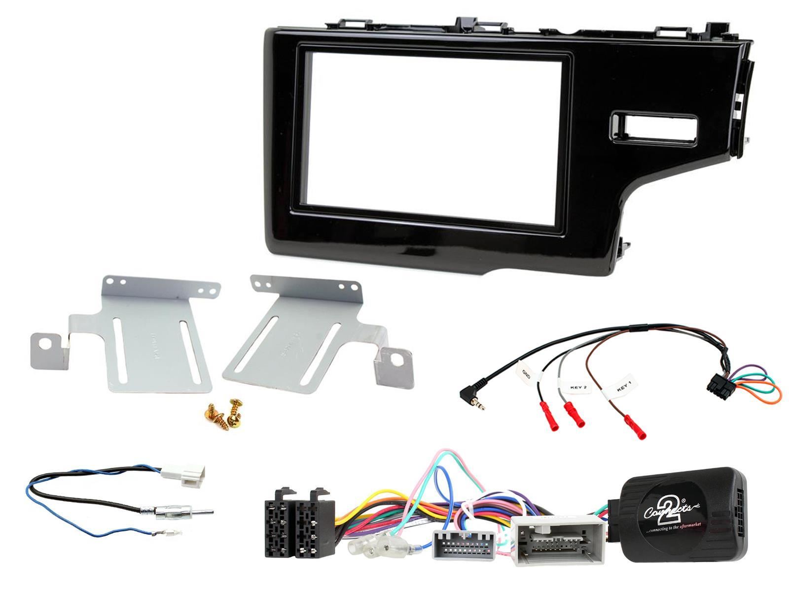 Double Din Stereo Fitting Kit + Steering Wheel Stalk Controls to fit Honda Fit 2014- | Honda Jazz 2014-