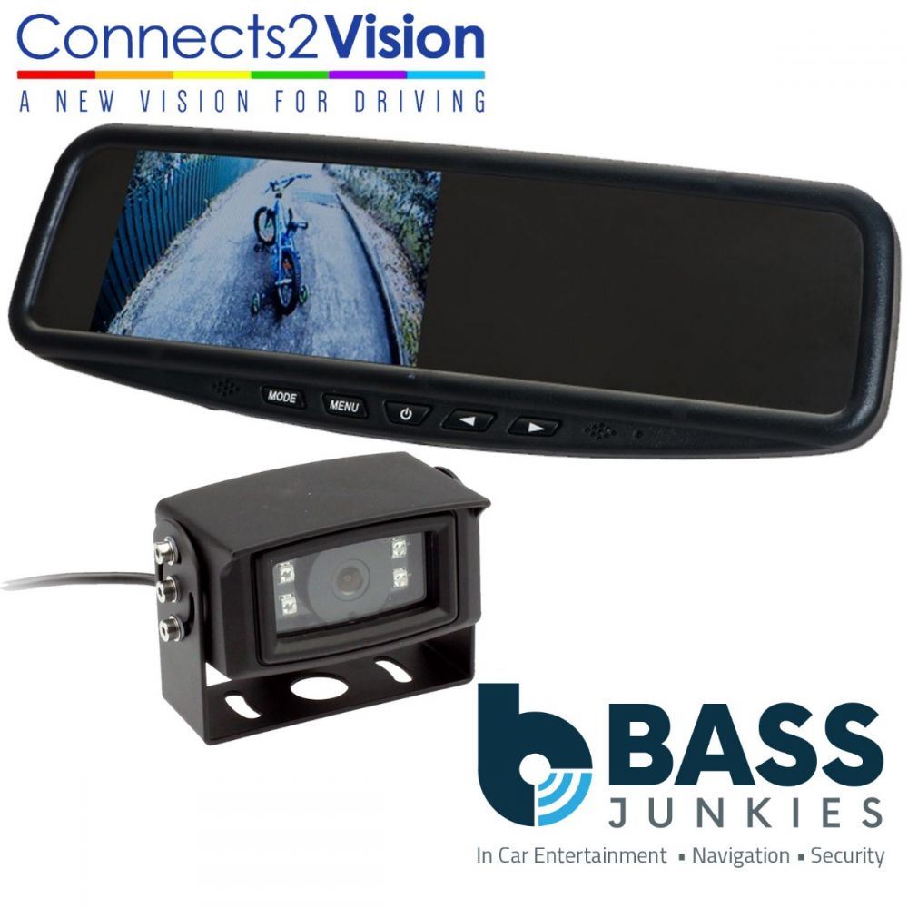 Connects2 CAM-5 Universal Car Van 1.3" Rear View Reversing Camera & 4.3" Interior Mirror Screen