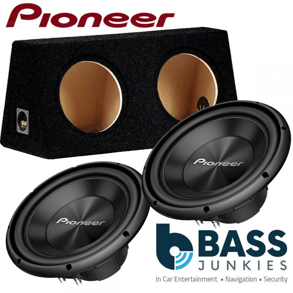Pioneer TS-A300D4 12" 3000 Watts Dual Voice Car Subwoofer X2 & Twin Bass Box