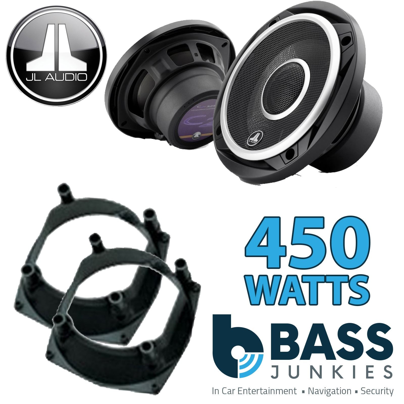JL Audio C2-525X 2-Way 130mm/13cm/5.25" Coaxial Speakers (Per Pair 450 Watts) Fits Renault Clio 1990-98
