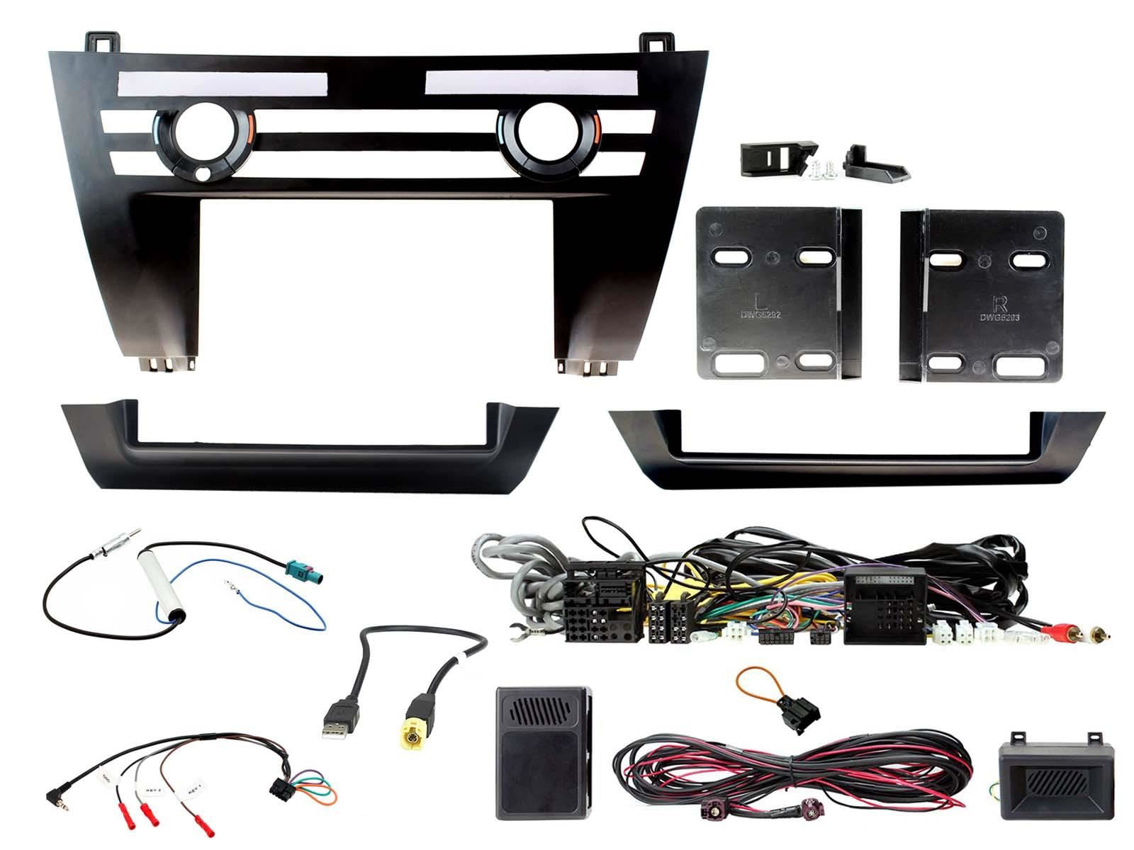 Connects2 CTKBM40 Double Din Steering Wheel ControlsFascia Panel|Aerial Adapter|USB Retention|Steering Wheel Controls Fitting Kit to fit BMW X5 2013-18
