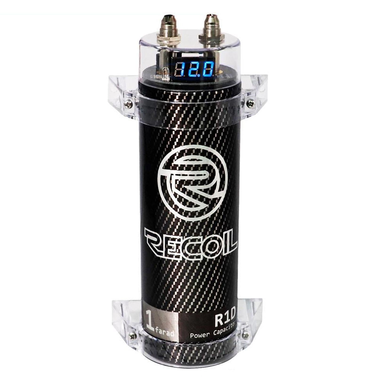 Recoil R1D - 1 Farad 1000 Watt Car Amp Amplifier Digital Power Cap Capacitor