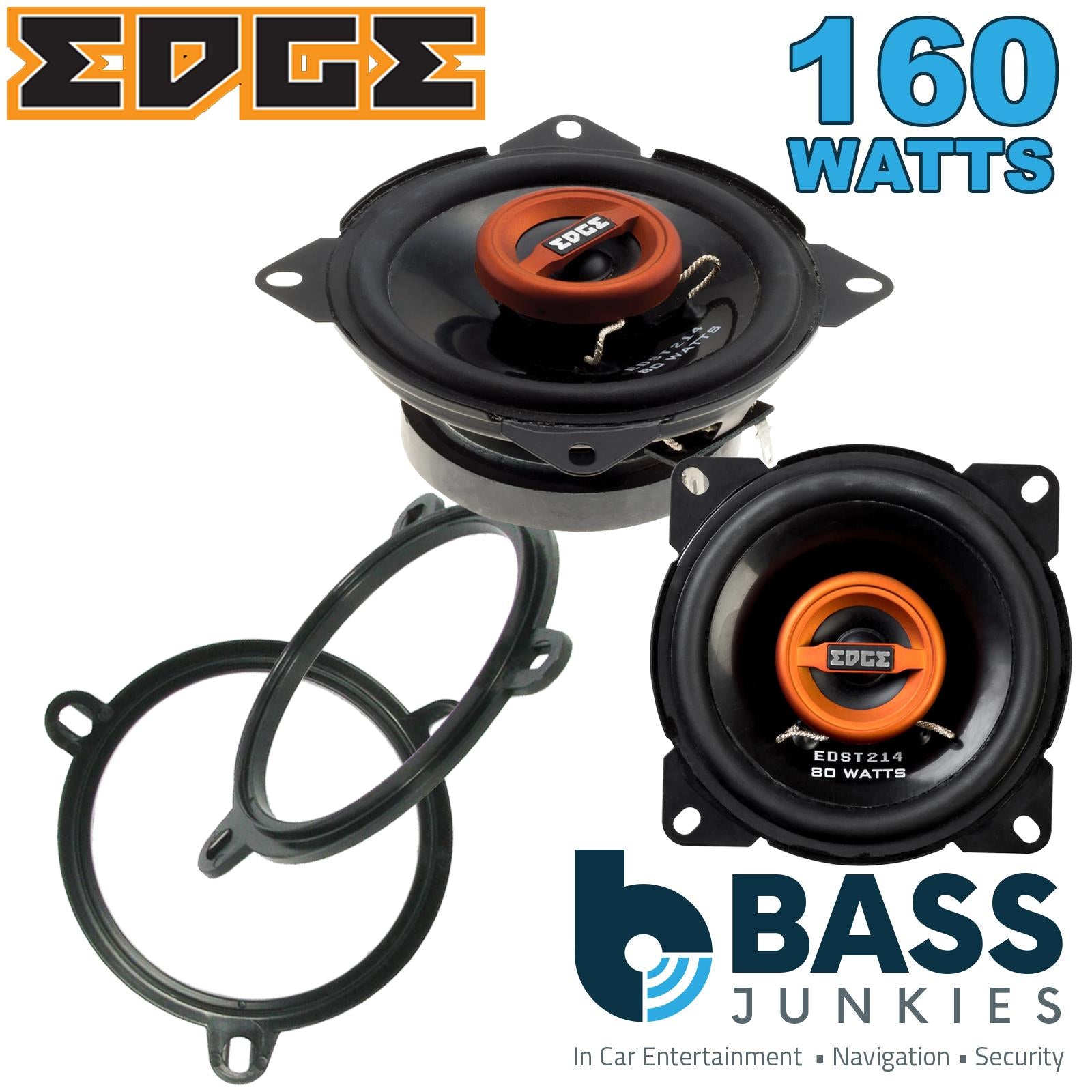 Edge EDST214 100mm/10cm/4" 2-Way Coaxial Car speakers (Per Pair Max 160|40 watts RMS) Fits Honda HR-V 2001-05