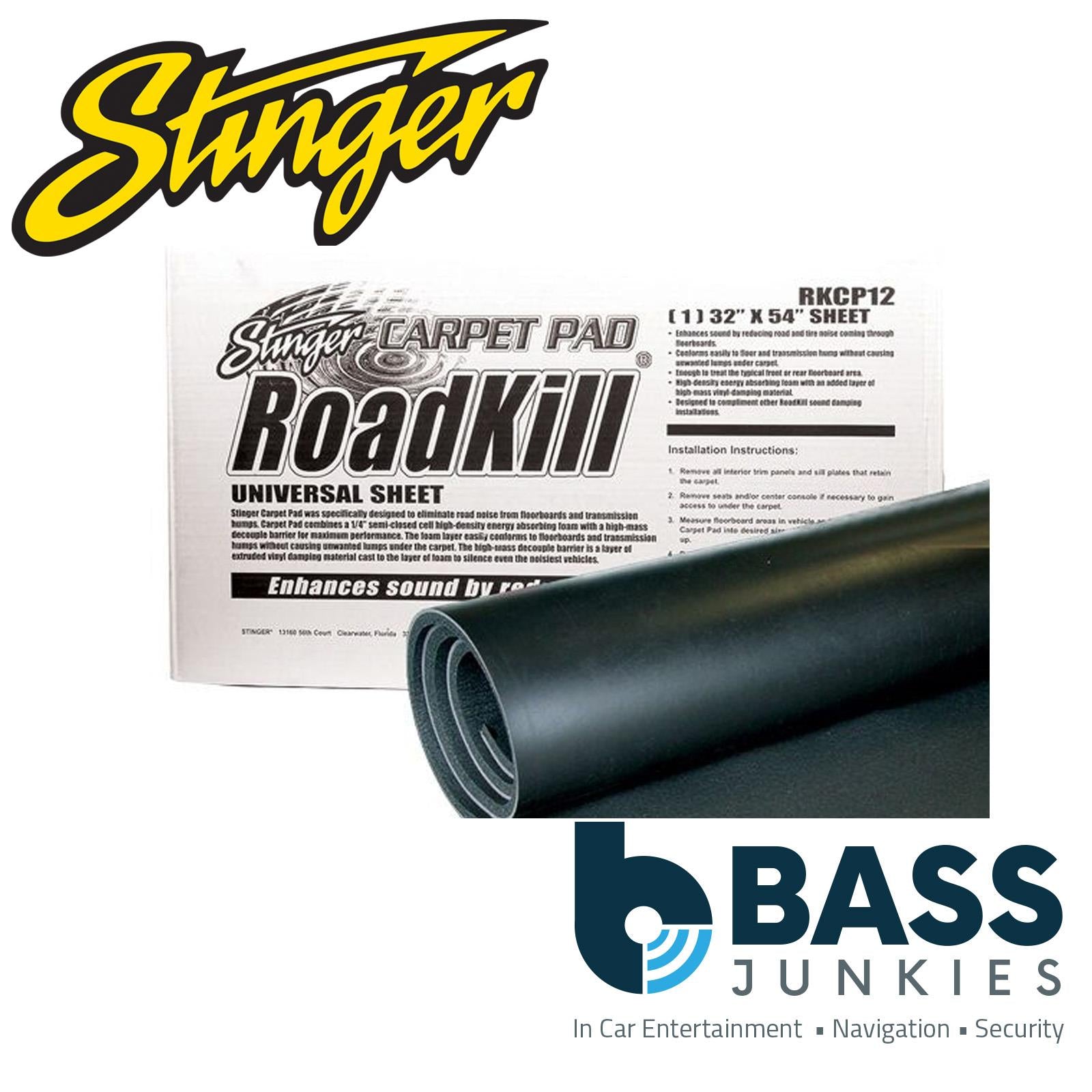 Stinger RKCP12 ROADKILL CARPET PAD PACK - 12sqft, 1/pack (32 x 54") - .365" thick