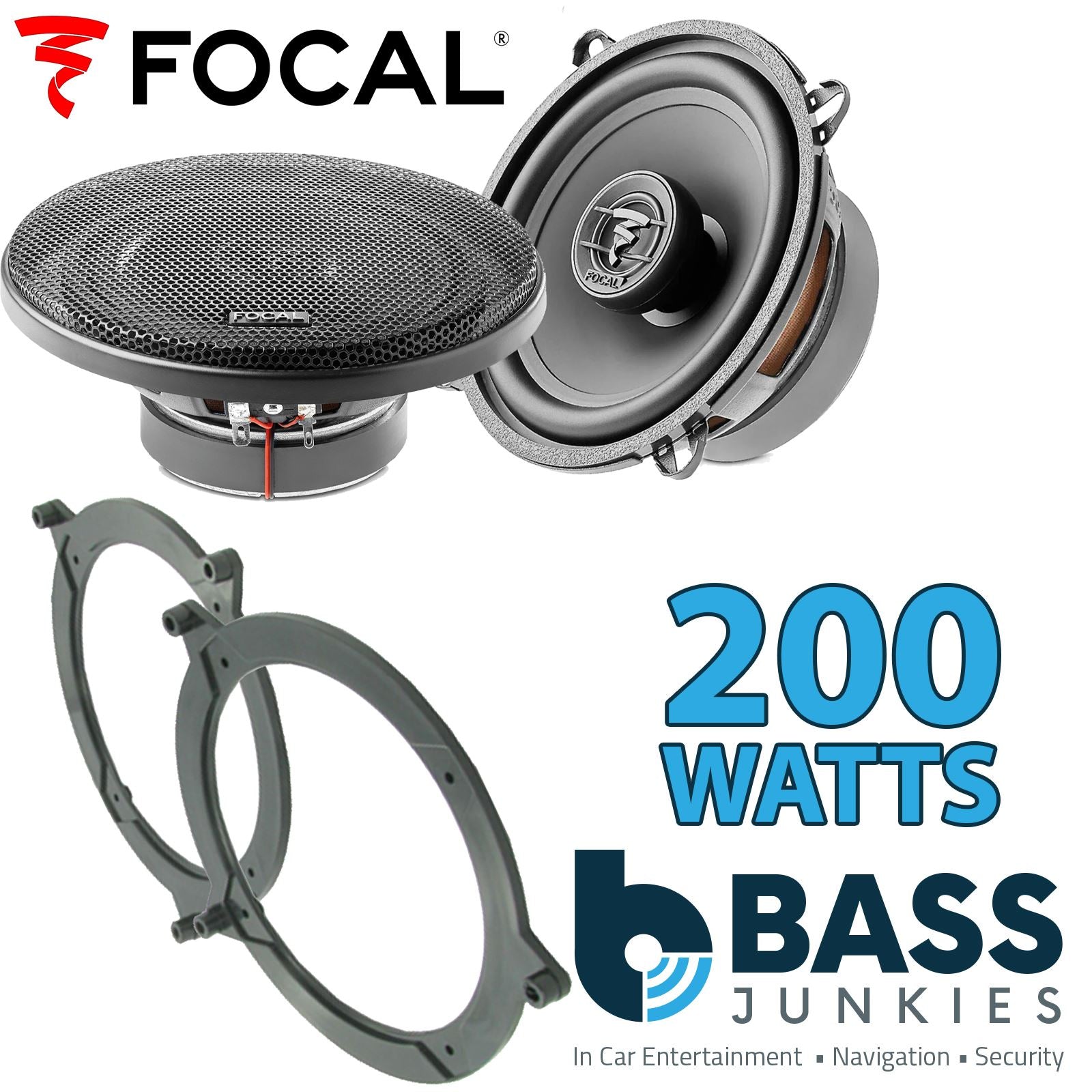 Focal Auditor ACX130 130mm/13cm/5.25" Car Coaxial Speakers (Pair Max 200 watts) Fits BMW 3-Series 1999-05