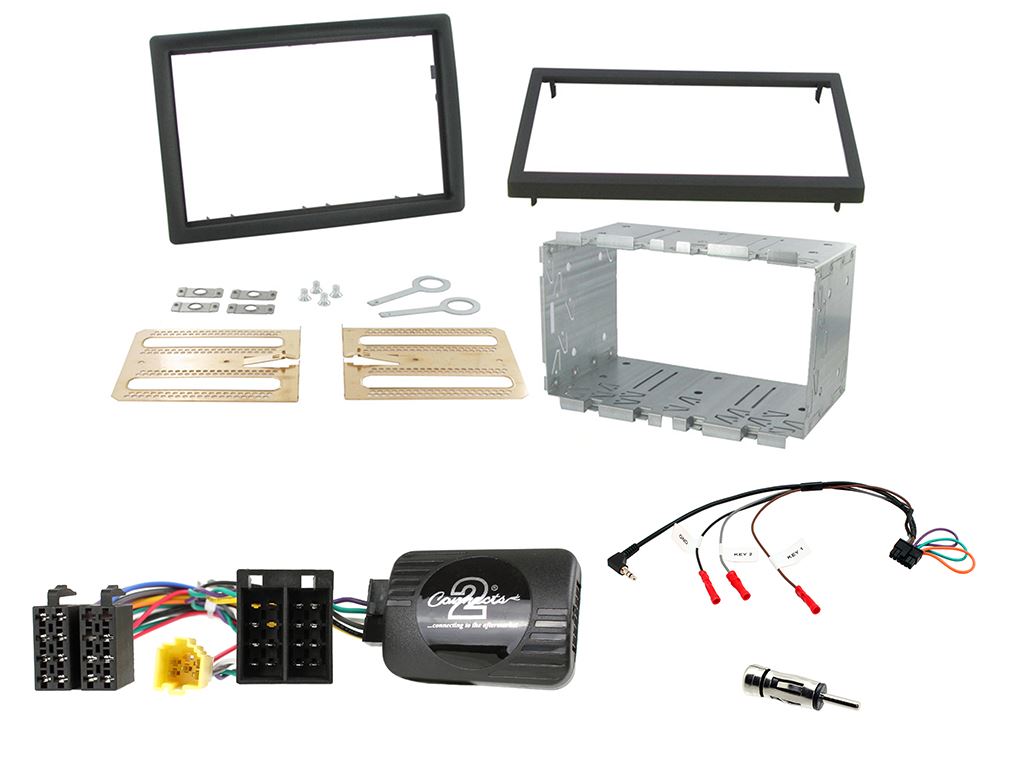 Connects2 CTKRT01 - Renault Megane 2006-2008 Double Din Fascia & Steering Wheel Interface Installation Kit