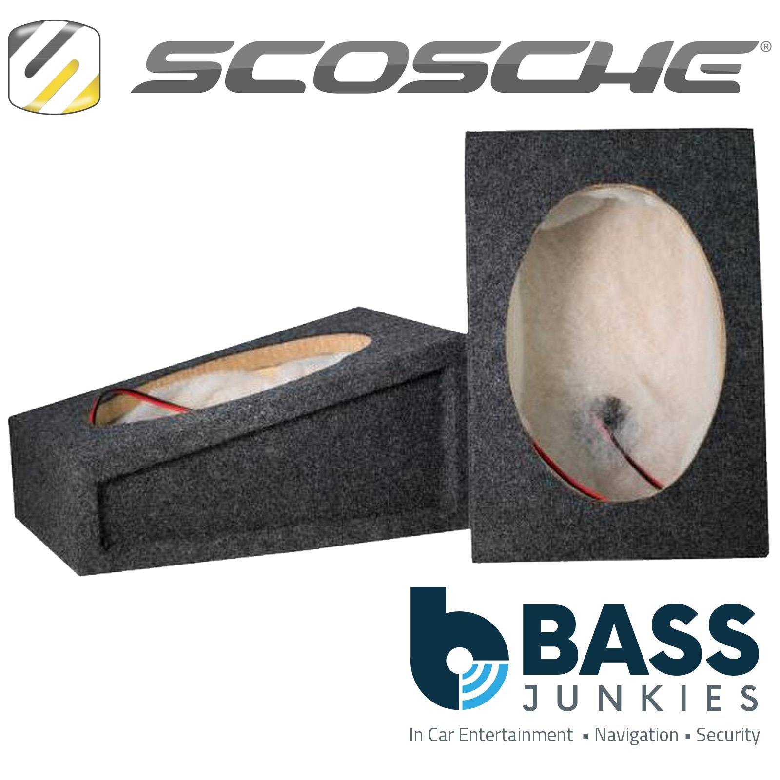 Scosche SS69PUG - Car Van Boat Pickup Truck Caravan Speaker Shelf Pair of 6x9 MDF Enclosure Boxes