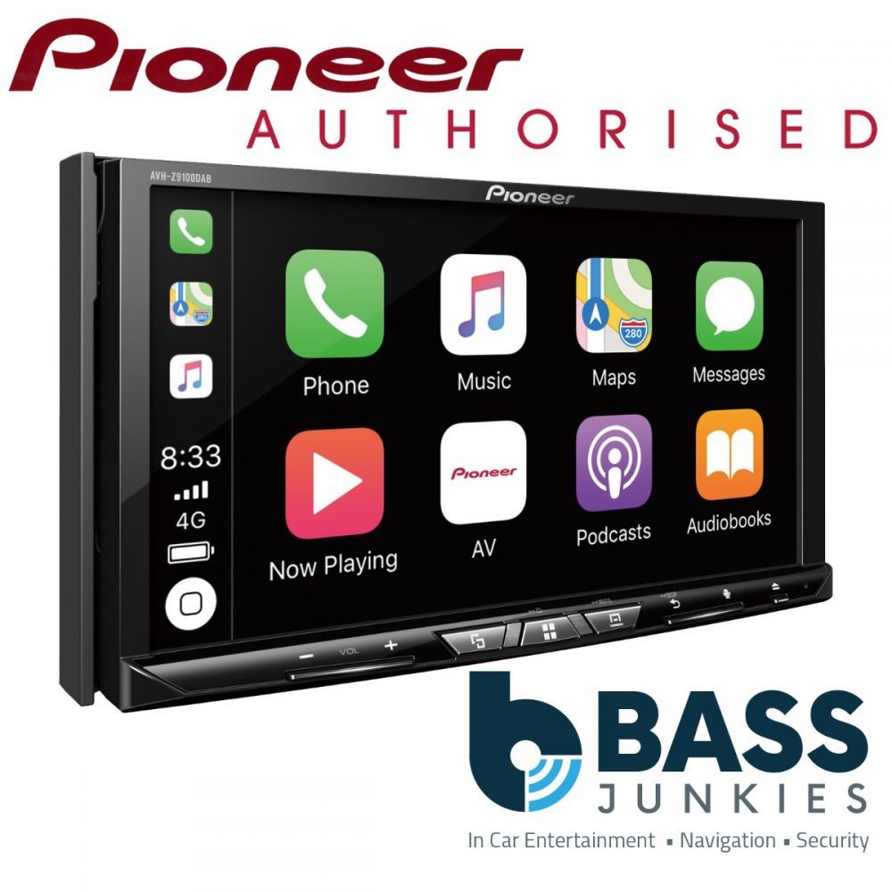 Pioneer AVH-Z9100DAB - 7" Face Off Widescreen Double Din Carplay WAZE DVD CD MP3 USB AUX DAB Bluetooth iPhone Android AV Car Stereo