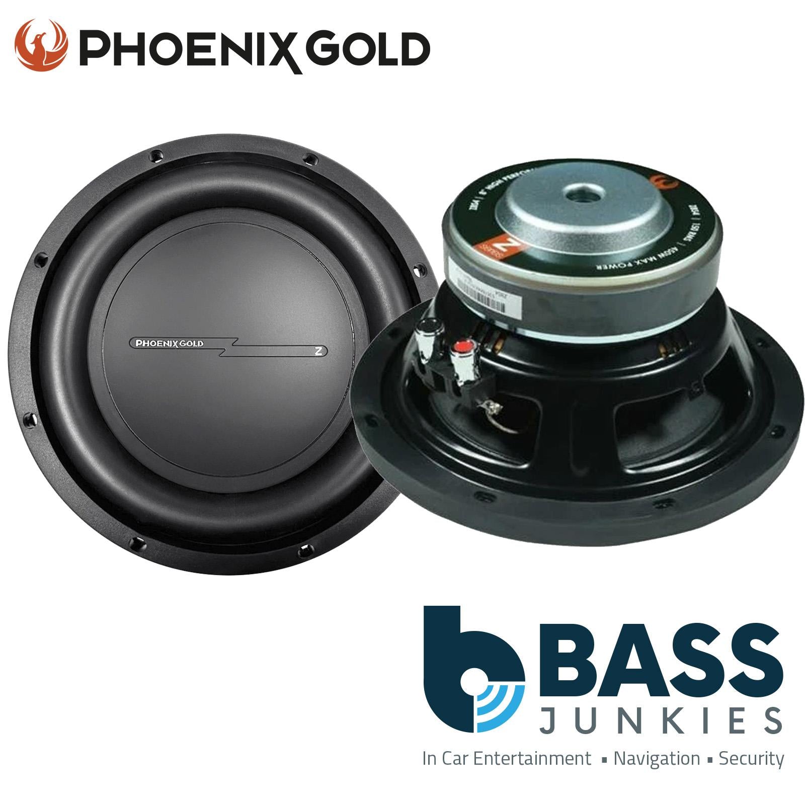 Phoenix Gold Z8S4 - 450 Watts 20cm 8" Inch 4 Ohm Single Voice Coil Car Subwoofer
