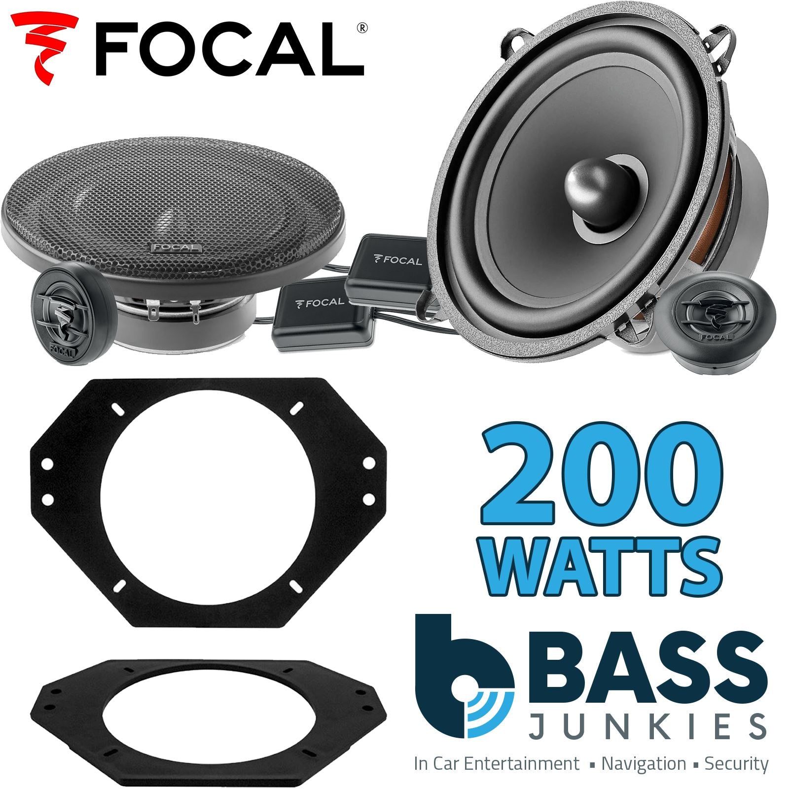 Focal Auditor ASE130 130mm/13cm/5.25"Car Component Speakers (Pair Max 200 watts) Fits Jeep Wrangler 1997-06