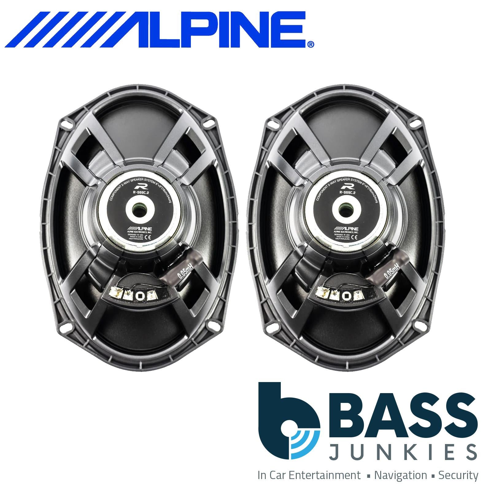 Alpine R-S69C.2 6"x9" 2-Way 600 Watts a Pair 6x9" Component Speakers Ideal Speakers for Rear Parcel Shelf or Car & Van Speakers