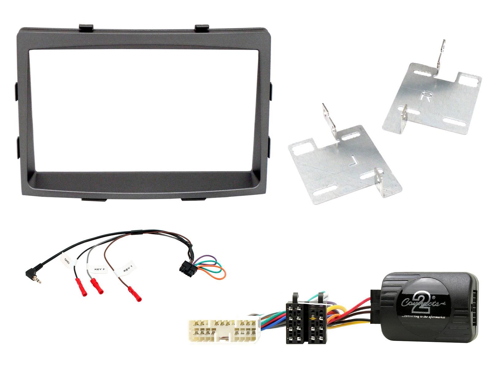 Connects 2 CTKSY02 - SSangYong Rodius 2013 Onwards Double Din Fascia & Steering Wheel Interface Installation Kit