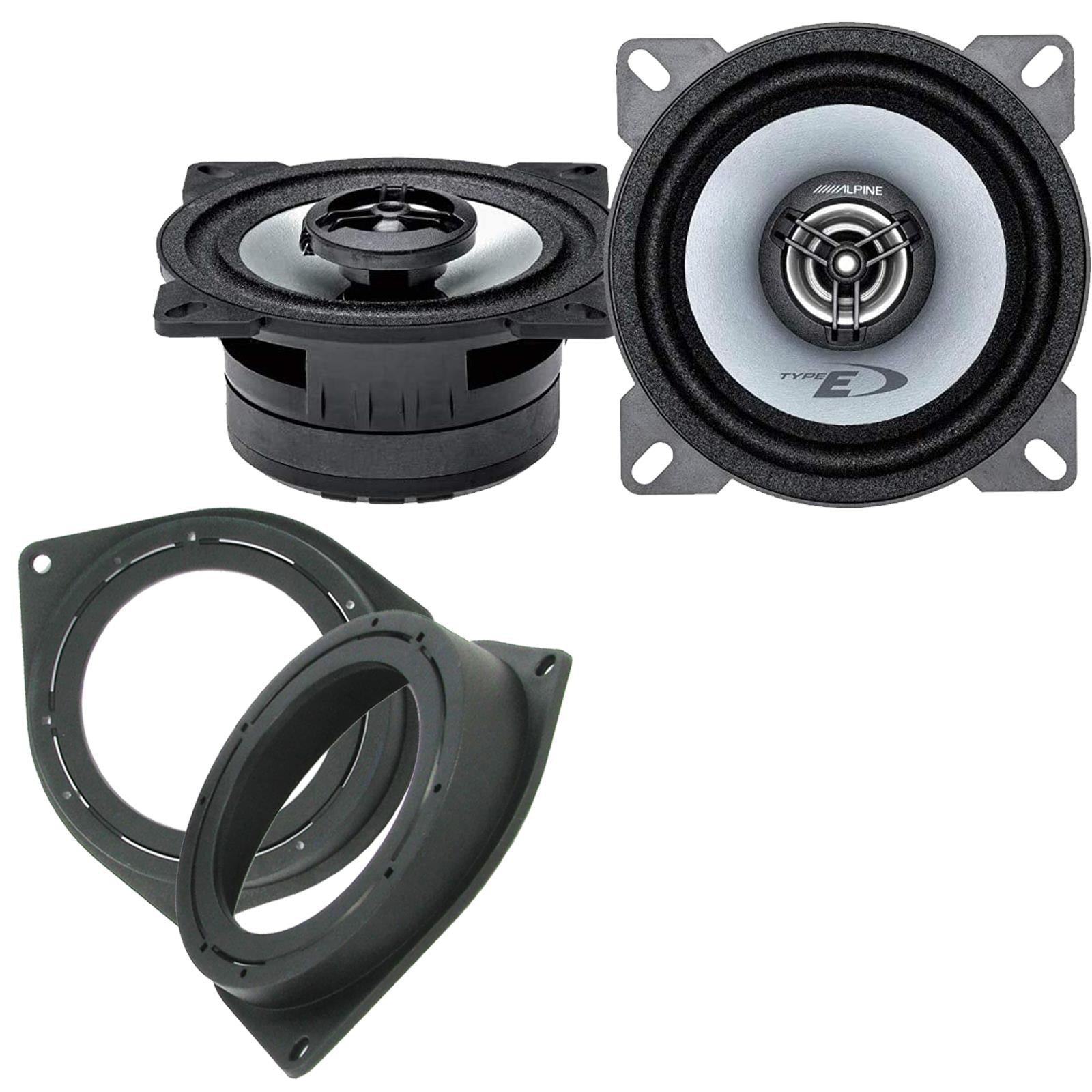 Alpine SXE-1025S 100mm/10cm/4" 2-Way Coaxial Car speakers (Per Pair Max 360|50 watts RMS) Fits Fiat Qubo 2008-18 | 500 07-14 | Bravo 07-14 | Fiorino 08-21 | Punto 12-21 | Grande-Punto 05-09