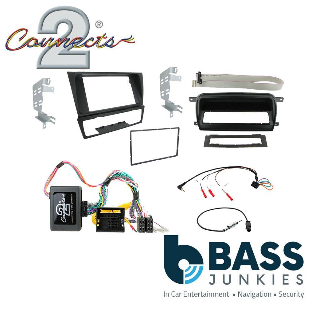 Connects2 CTKBM011 - BMW 3 Series E90/E91/E92/E93 2006 - 2012 Double Din Car Stereo Fascia & Steering Wheel Interface Fitting Kit