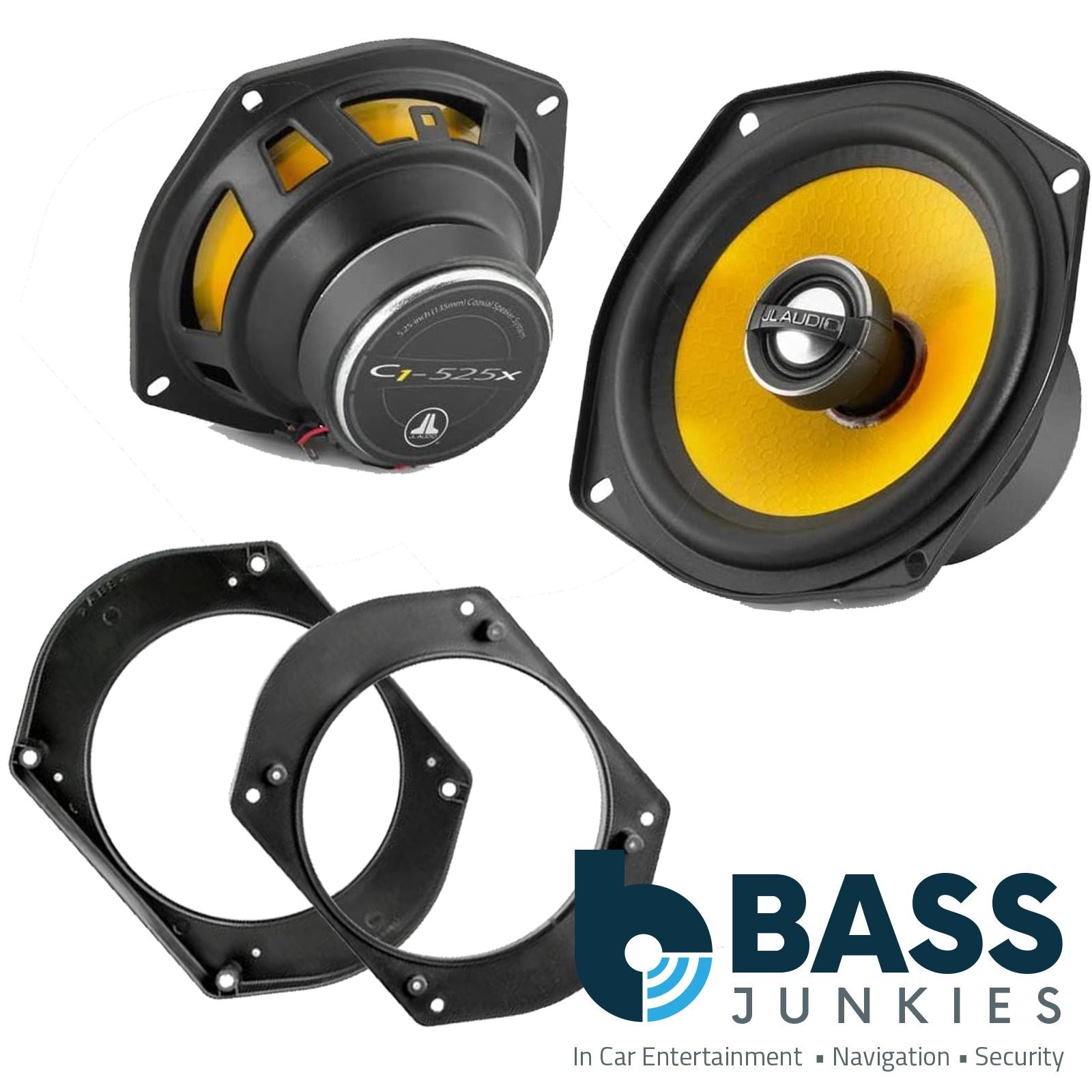 JL Audio C1-525X 2-Way 130mm/13cm/5.25" Coaxial Speakers (Per Pair 450 Watts) Fits Alfa Romeo Spider 1994-00 | Fiat Brava 95-01 | Bravo 95-01 | Marea 96-02 | Lancia Ypsilon 03-11 | Y 95-03
