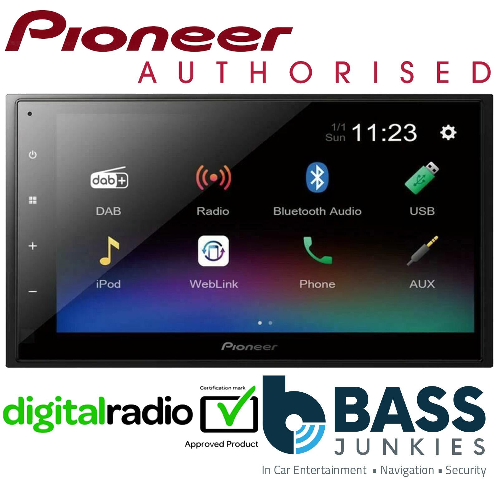 Pioneer DMH-A340DAB 6.8" Double Din Bluetooth WebLink USB DAB Radio Car Stereo