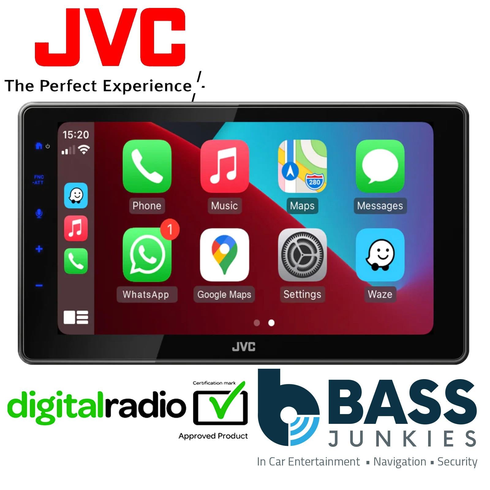JVC KW-Z900DBW - 9" Floating HD Wireless CarPlay Android BT DAB+ Radio Car Stereo Screen