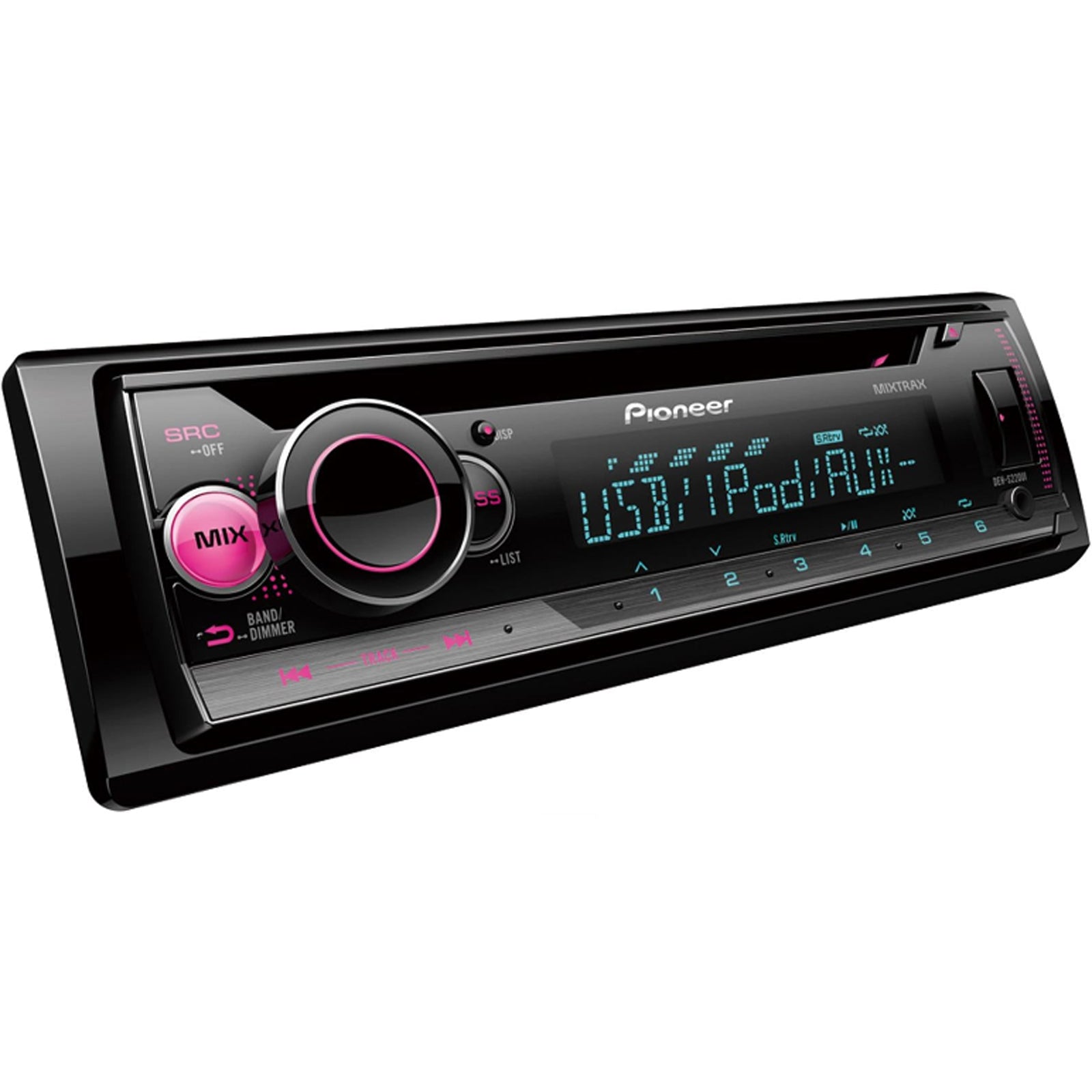 Pioneer DEH-S220UI Car Stereo Radio CD MP3/WMA/WAV/AAC | Compatable with Android | Made for Apple Iphone | MIXTRAX | Front USB | Front Aux In | 2 RCA Preouts | 4x50W | RGB Multicolour Illumination