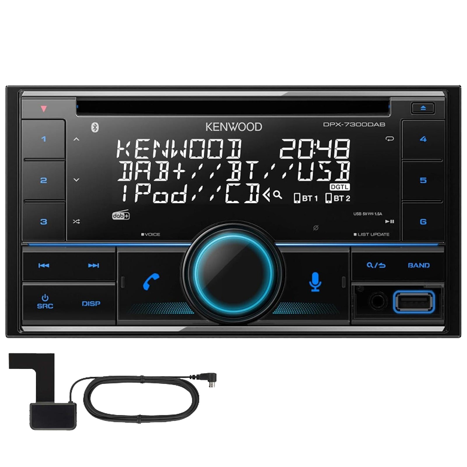 Kenwood DPX-7300DAB D/D Bluetooth DAB CD/MP3 iPhone Alexa Android Car Stereo
