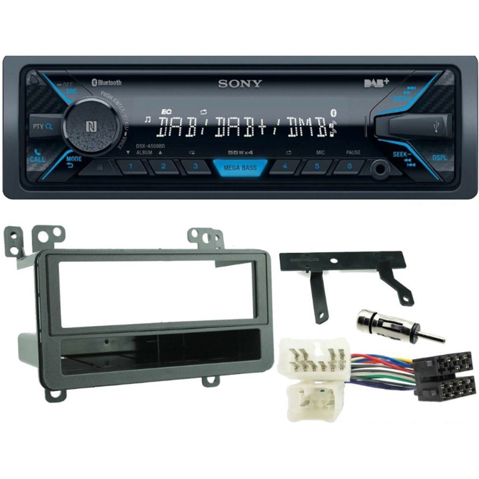 Toyota RAV4 2000-2006 Sony Bluetooth DAB AUX Car Stereo ISO Wiring Kit