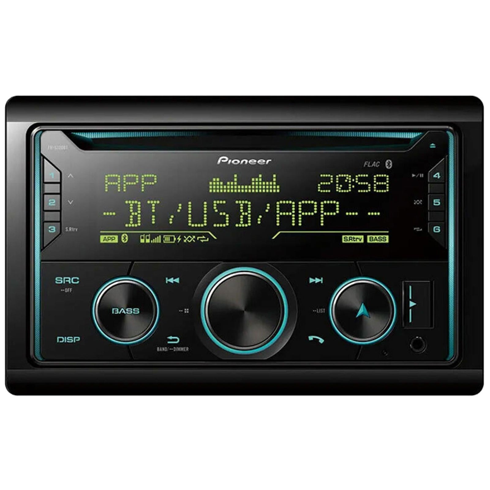 Pioneer FH-S720BT - CD MP3 USB AUX Bluetooth iPhone Android Spotify 50 x 4 Watts Double Din Car Stereo