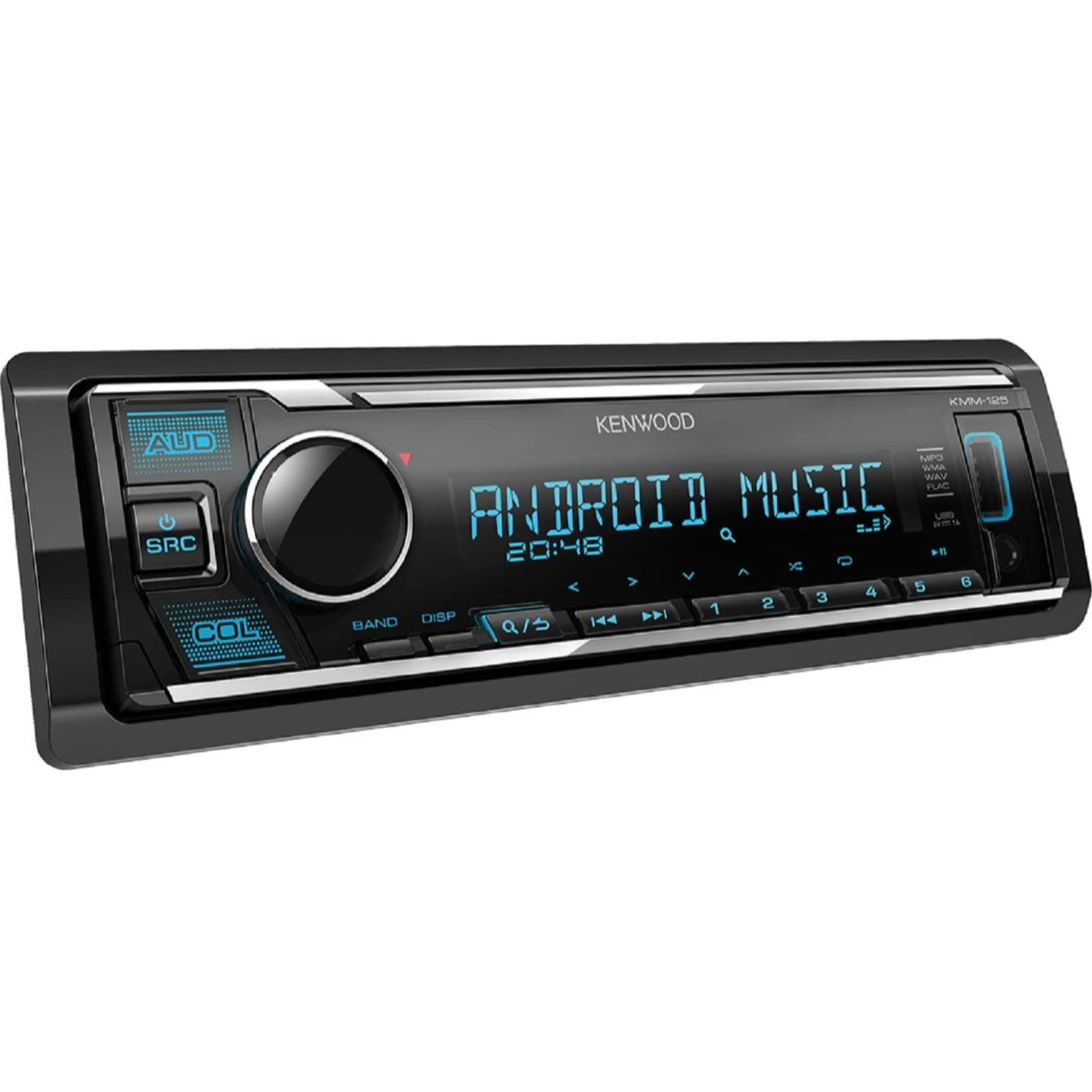 Kenwood KMM-125 Digital Media Receiver Front USB Aux In Mechless Car Stereo (Direct Control for iPod | iPhone | Android) 4 x 50Watt Pre-out Output Level 2.5V Preout Rear / Subwoofer Switchable