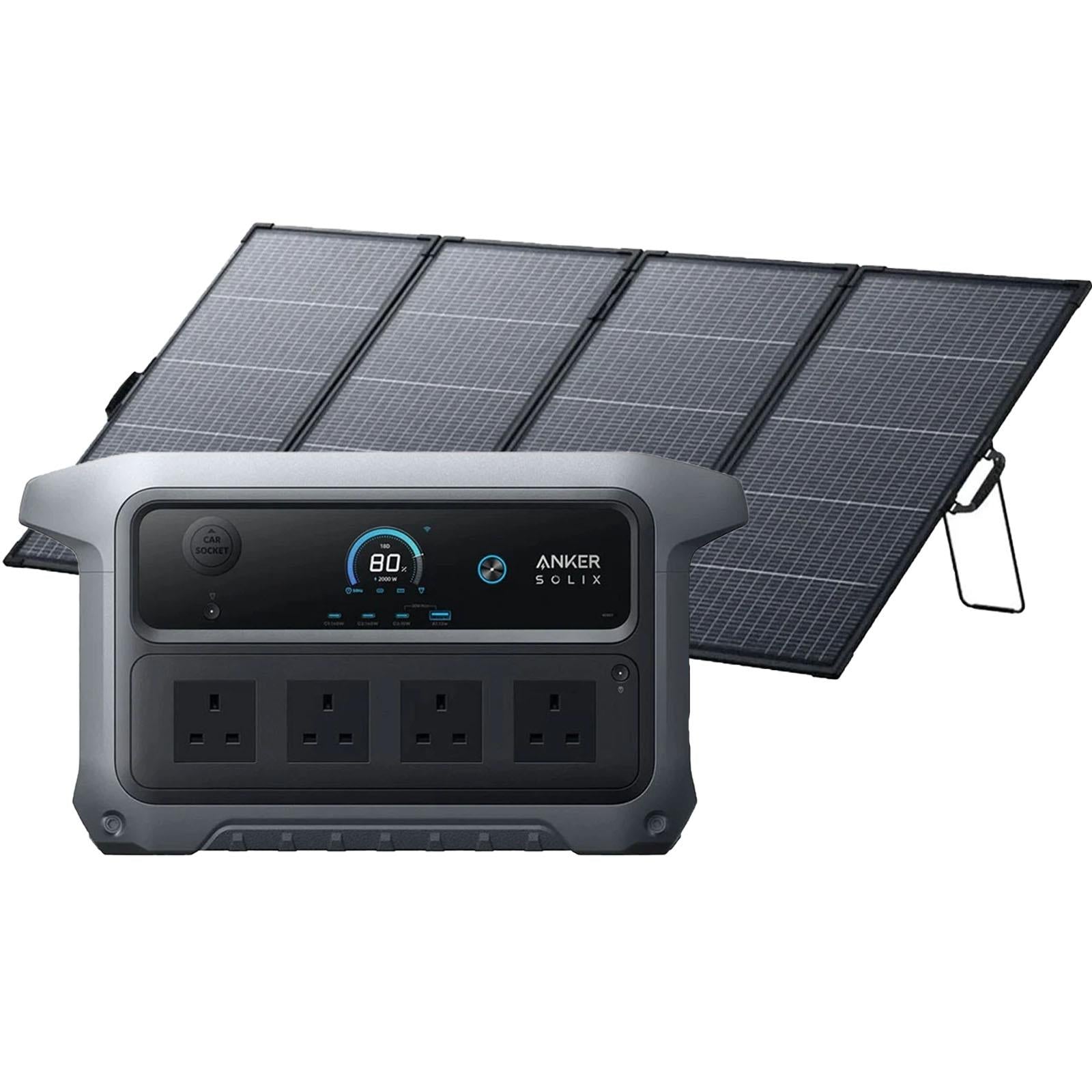 Anker SOLIX - C2000 Gen 2 2048Wh 2400 Watt Portable Power Station with PS400 400 Watt Solar Panel