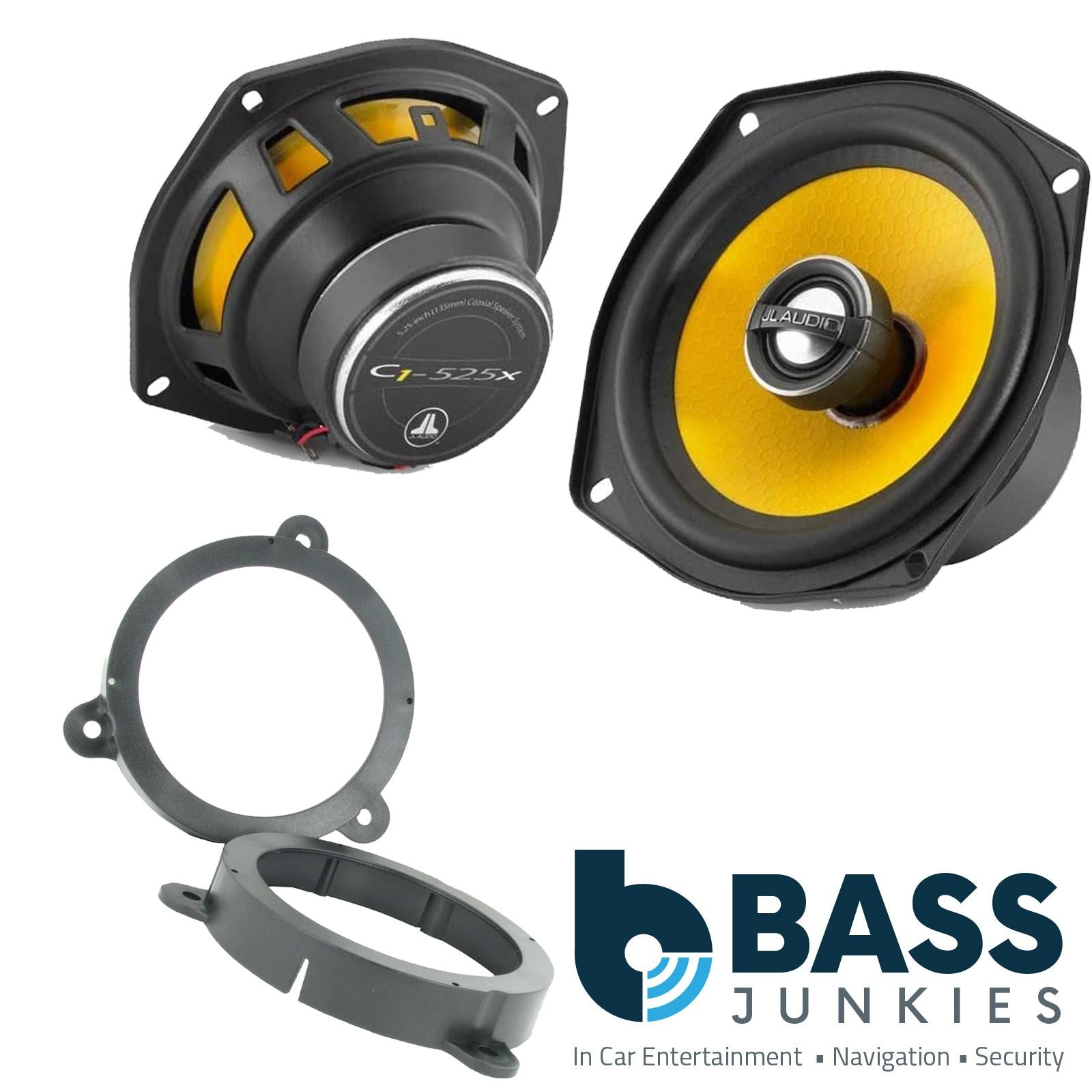 JL Audio C1-525X 2-Way 130mm/13cm/5.25" Coaxial Speakers (Per Pair 450 Watts) Fits Renault Megane 2008-12