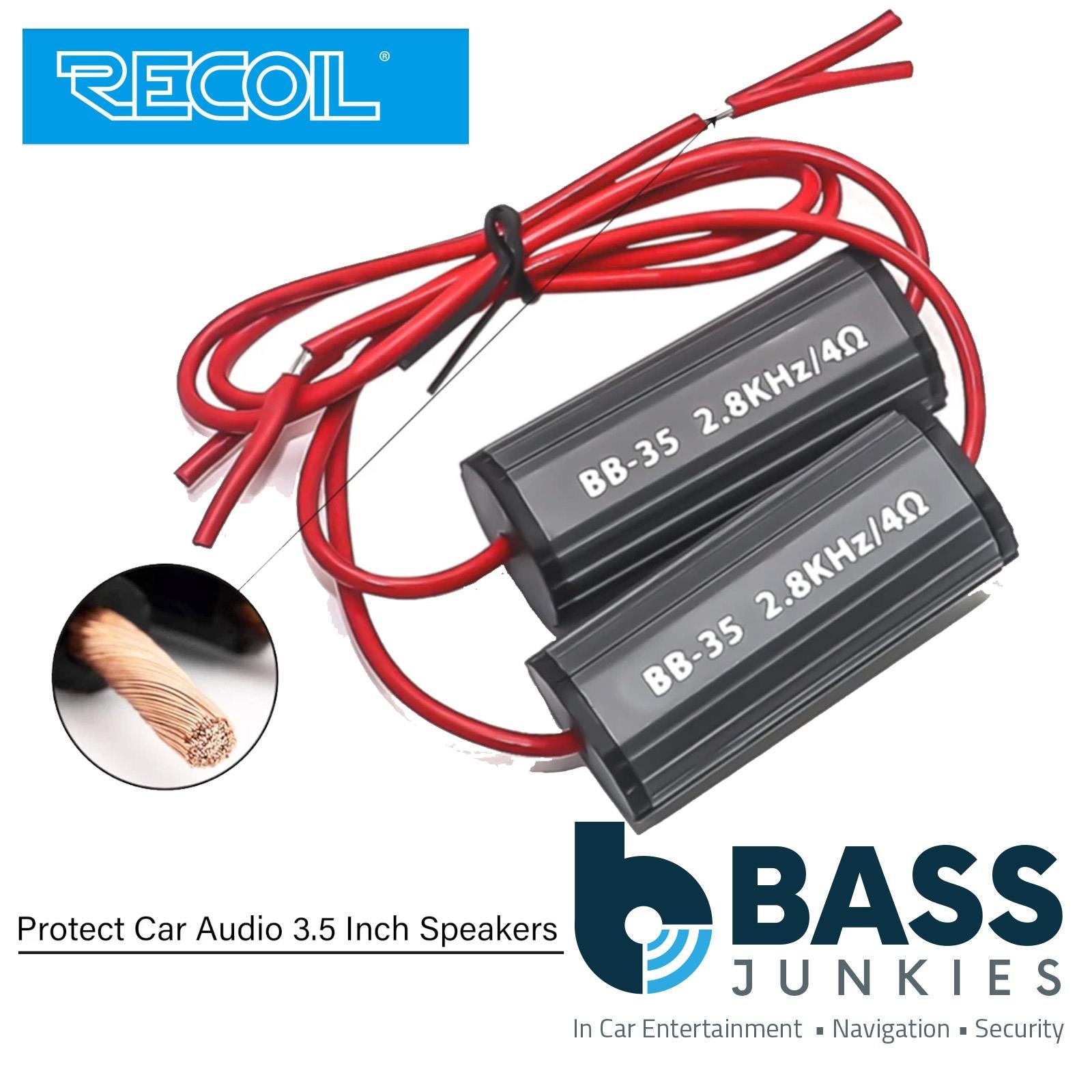 RECOIL BB-35 - 0-2.8kHz Bass Blockers to Protect 3.5 Inch 4 Ohms Car Speakers