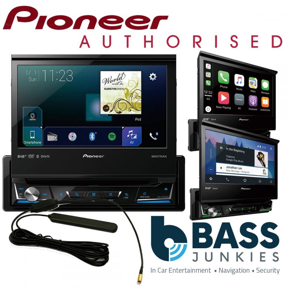 Pioneer AVH-Z7200DAB - 7" Flip Out Motorised Carplay WAZE DVD DAB Bluetooth iPhone Android Car Stereo