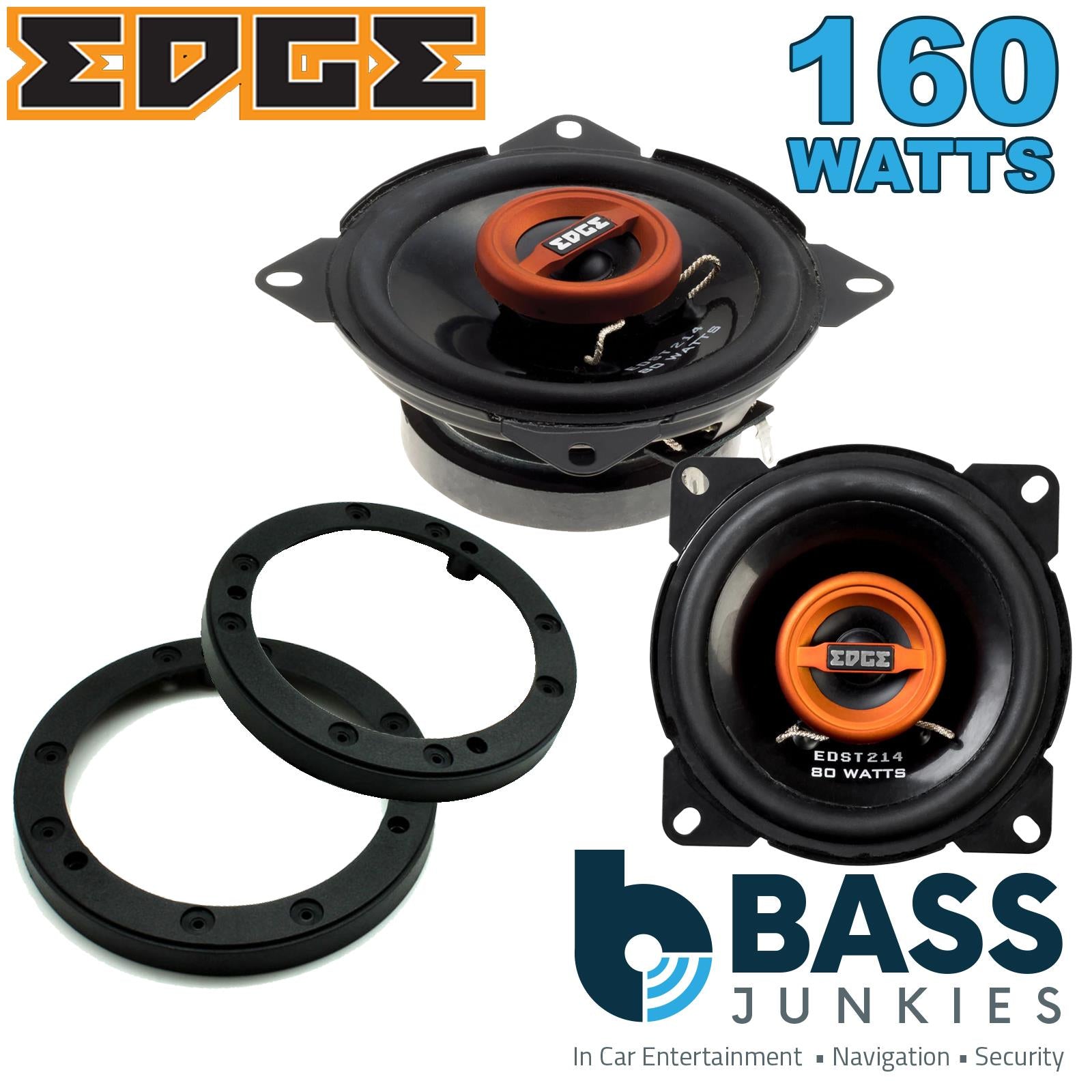 Edge EDST214 100mm/10cm/4" 2-Way Coaxial Car speakers (Per Pair Max 160|40 watts RMS) Fits Universal