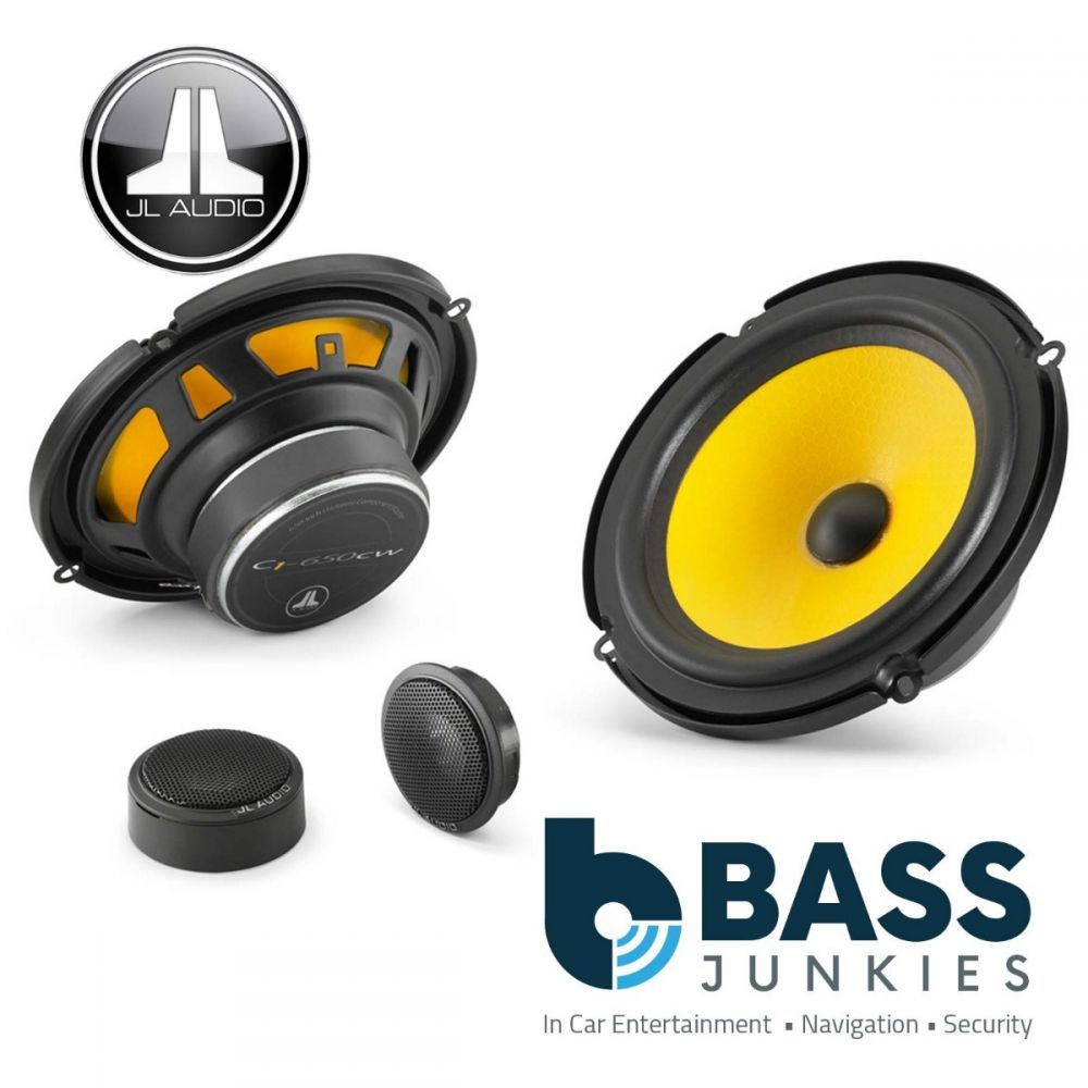 JL Audio C1-650 6.5" 16cm 165mm 450 Watts Yellow Cone Car Door Component Kit Speakers