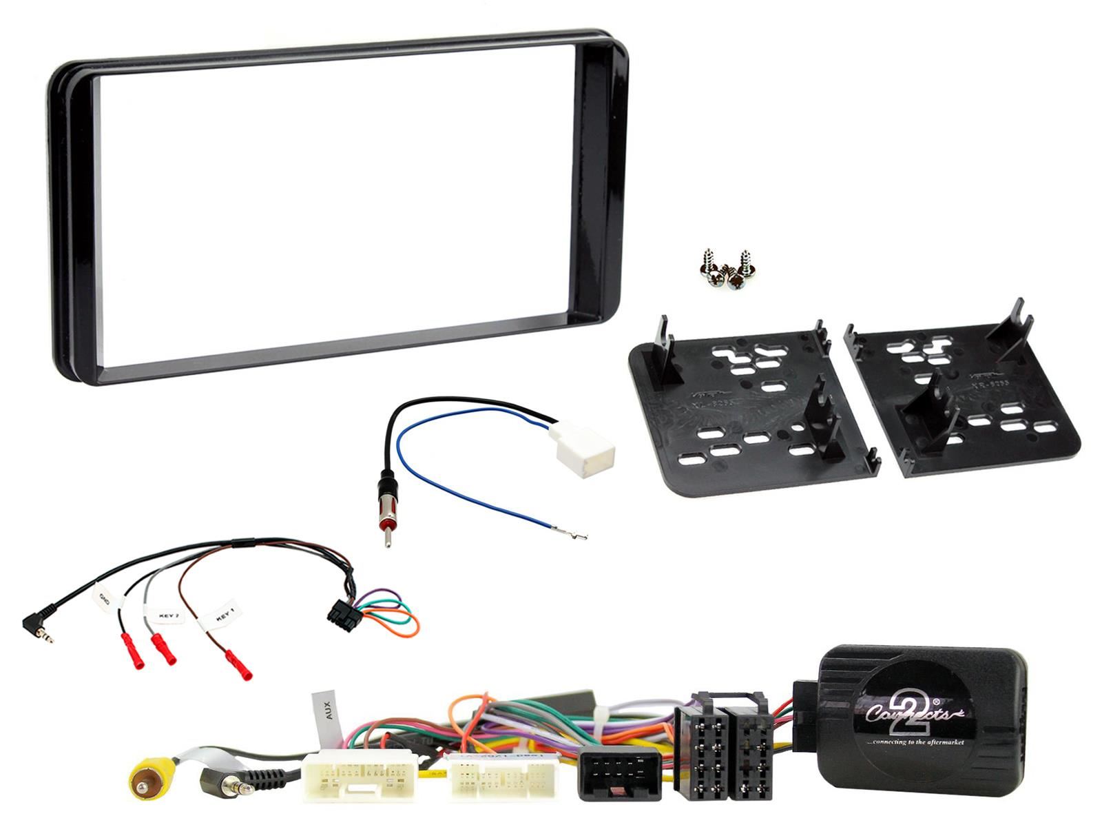 Double Din Stereo Fitting Kit + Steering Wheel Stalk Controls to fit Toyota C-HR 2017-