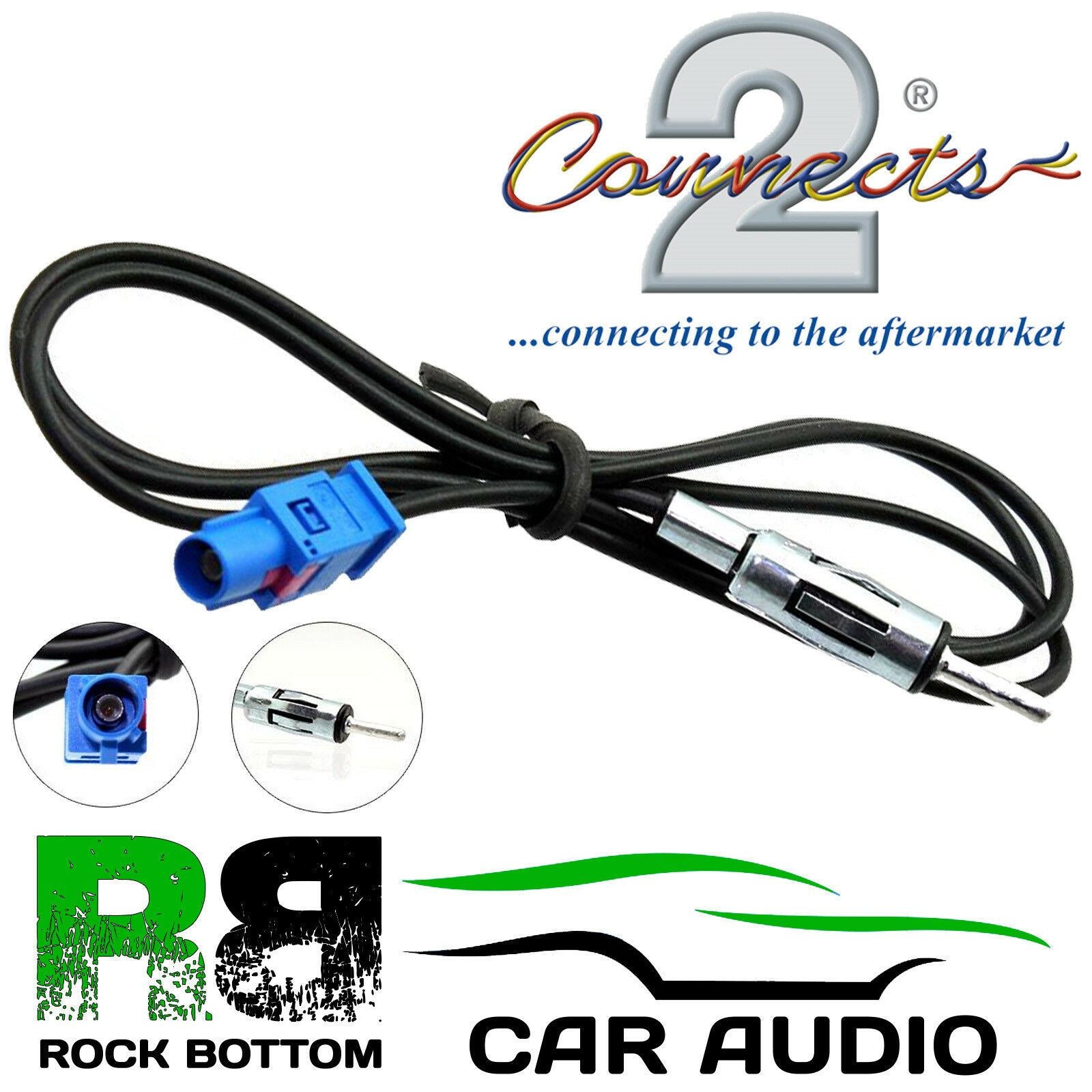 Connects2 CT27AA105 1M Extension Fakra Male Din To Male Car Stereo Antenna Adapter Aerial