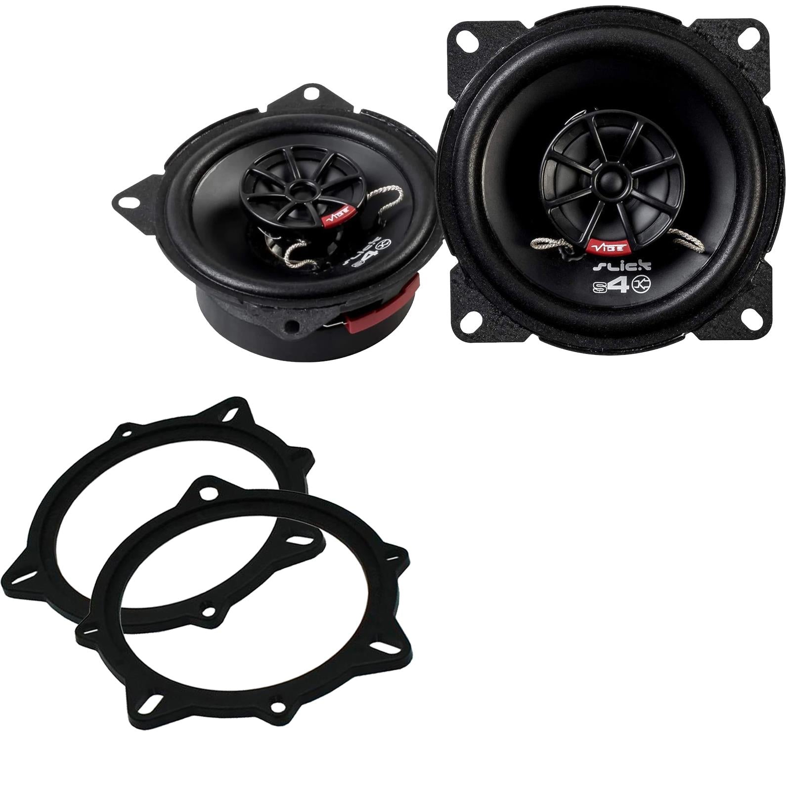 Vibe SLICK4 100mm/10cm/4" 2-Way Coaxial Car speakers (Per Pair Max 300|100 watts RMS) Fits BMW 5-Series 2006-10 | X1 09-15 | X3 06-10 | X5 06-13 | 3-Series 05-12