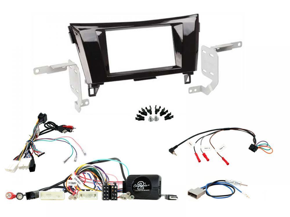 Double Din Stereo Fitting Kit + Steering Controls to fit Nissan Qashqai 2014-17