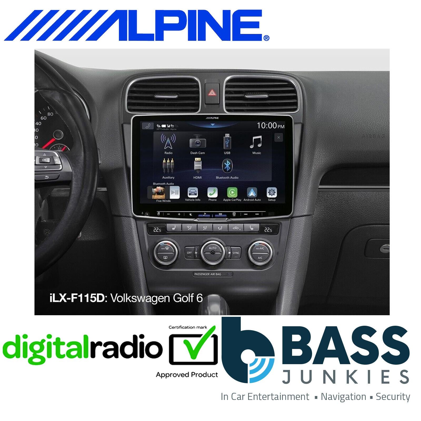 Alpine iLX-F115D Halo 11" DAB+ Bluetooth Wireless Android & CarPlay Touchscreen