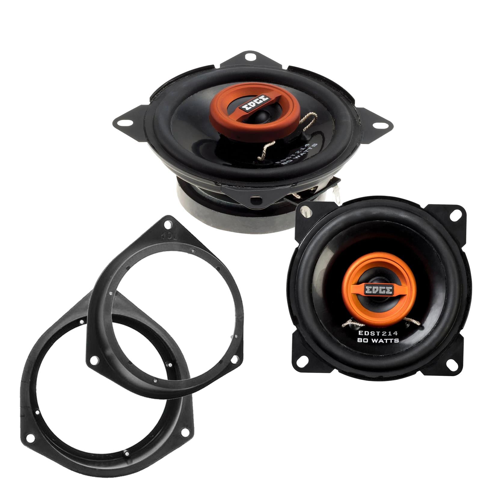 Edge EDST214 100mm/10cm/4" 2-Way Coaxial Car speakers (Per Pair Max 160|40 watts RMS) Fits Peugeot Bipper 2008-12