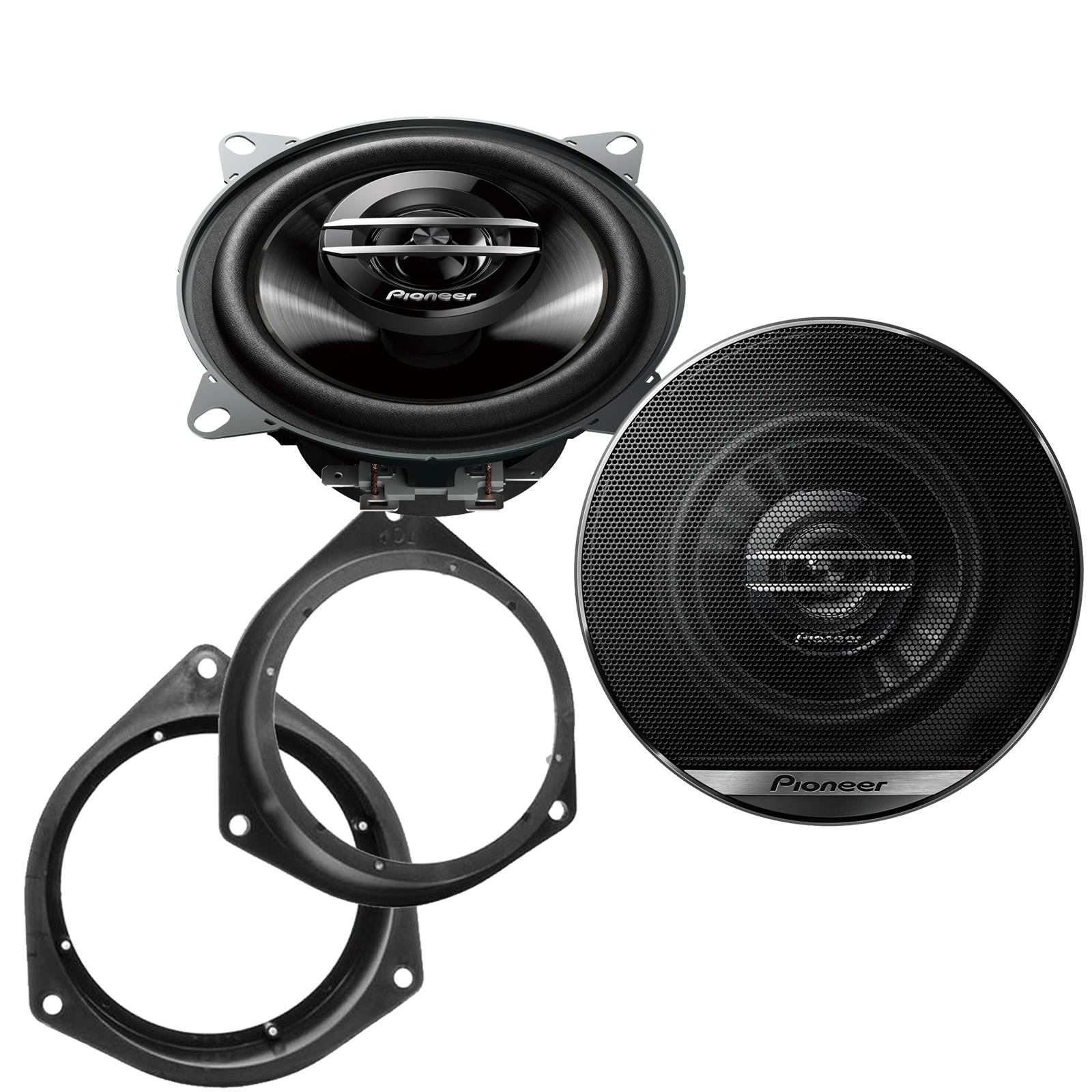Pionner TS-G1020F 100mm/10cm/4" 2-Way Coaxial Car speakers (Per Pair Max 420|60 watts RMS) Fits Fiat Qubo 2008-18 | Fiorino 08-21