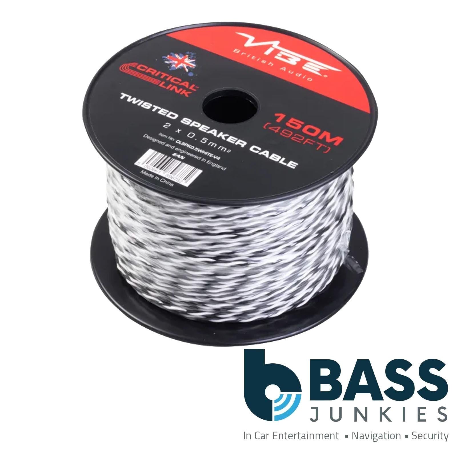 Vibe Critical Link - CLSPK0.5WHITE-V4 150m White Twisted Car Audio Speaker Cable