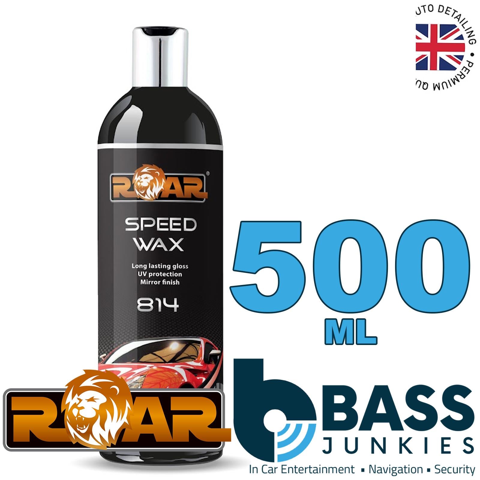 ROAR 814 500ml Speed Wax Polish Provides Upto 3 Months Gloss UV Protection Quick and easy to apply Provides long lasting gloss with UV protection Mirror finish that lasts up to 3 months
