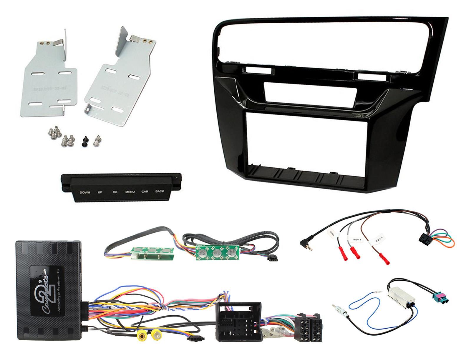 Connects2 CTKVW08 - Volkswagen Golf 2013 - 2016 Double Din Fascia & Steering Wheel Interface Installation Kit
