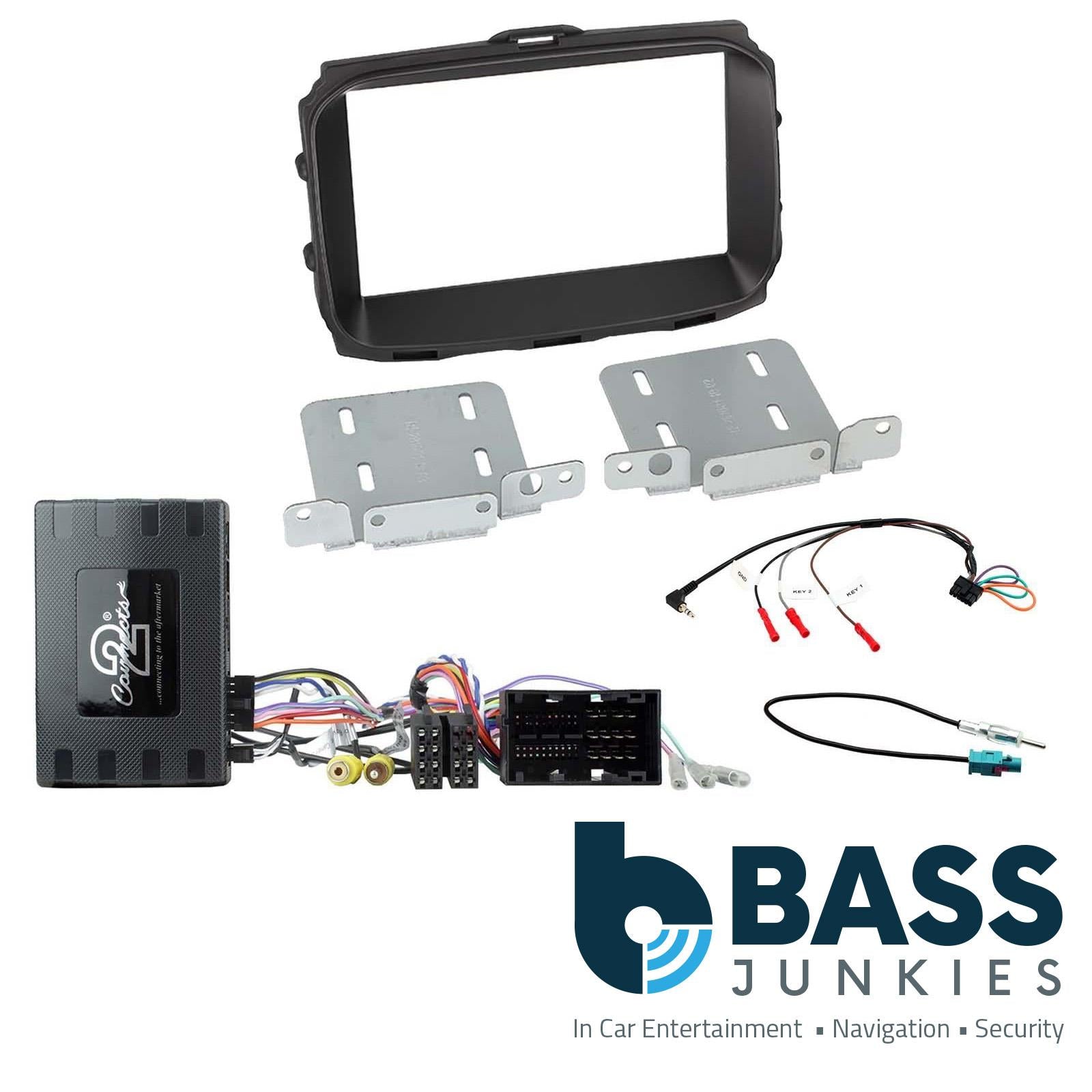 Double Din Stereo Fitting Kit + Steering Wheel Stalk Controls to fit Alfa Romeo Giulietta 2014-2021