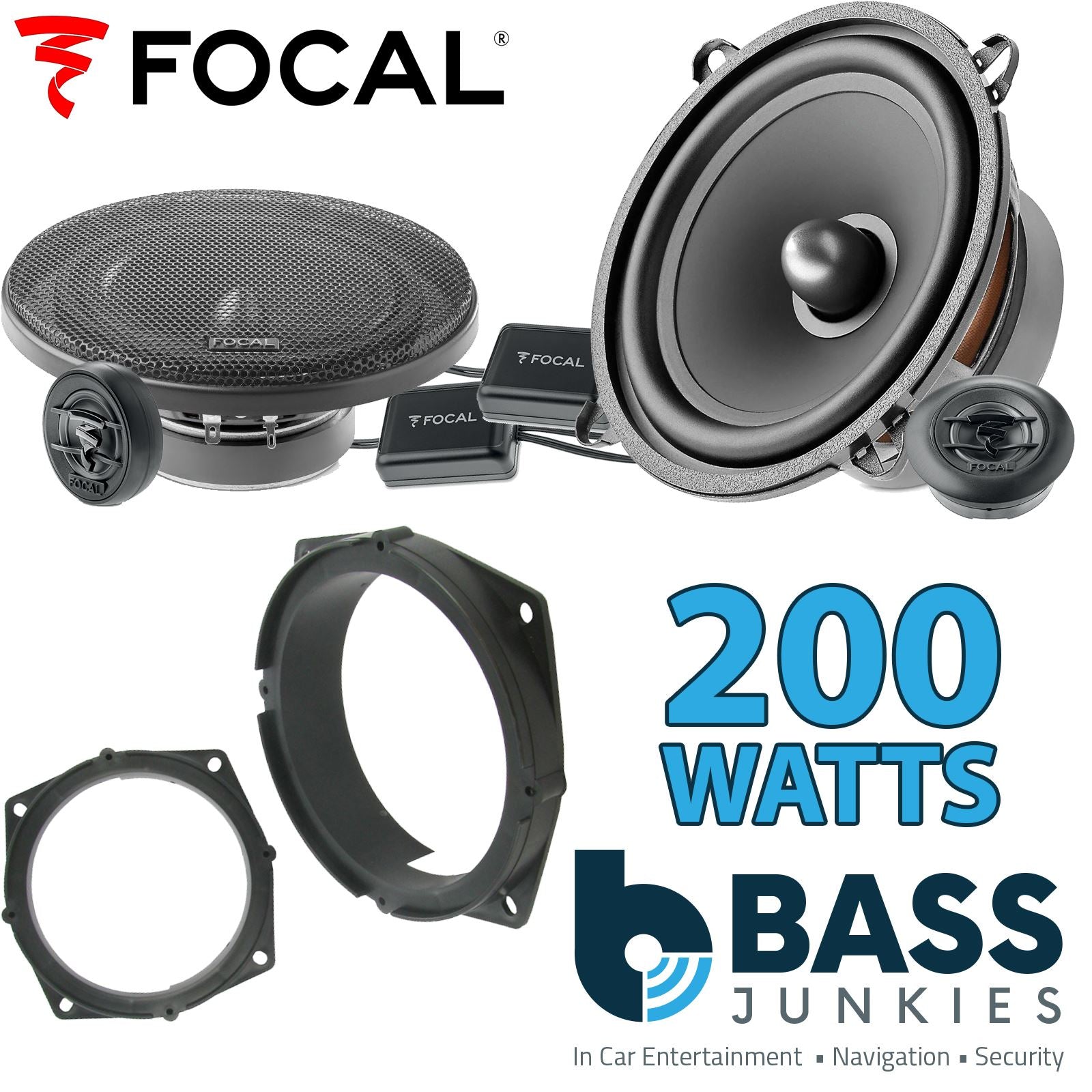 Focal Auditor ASE130 130mm/13cm/5.25"Car Component Speakers (Pair Max 200 watts) Fits Mitsubishi Colt 2005-13