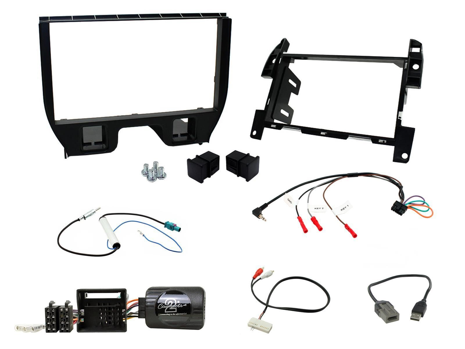 Connects 2 CTKCT03 - Citroen DS3/C3 2009 - 2015 Double Din Facia & Steering wheel Interface Fitting Installation Kit
