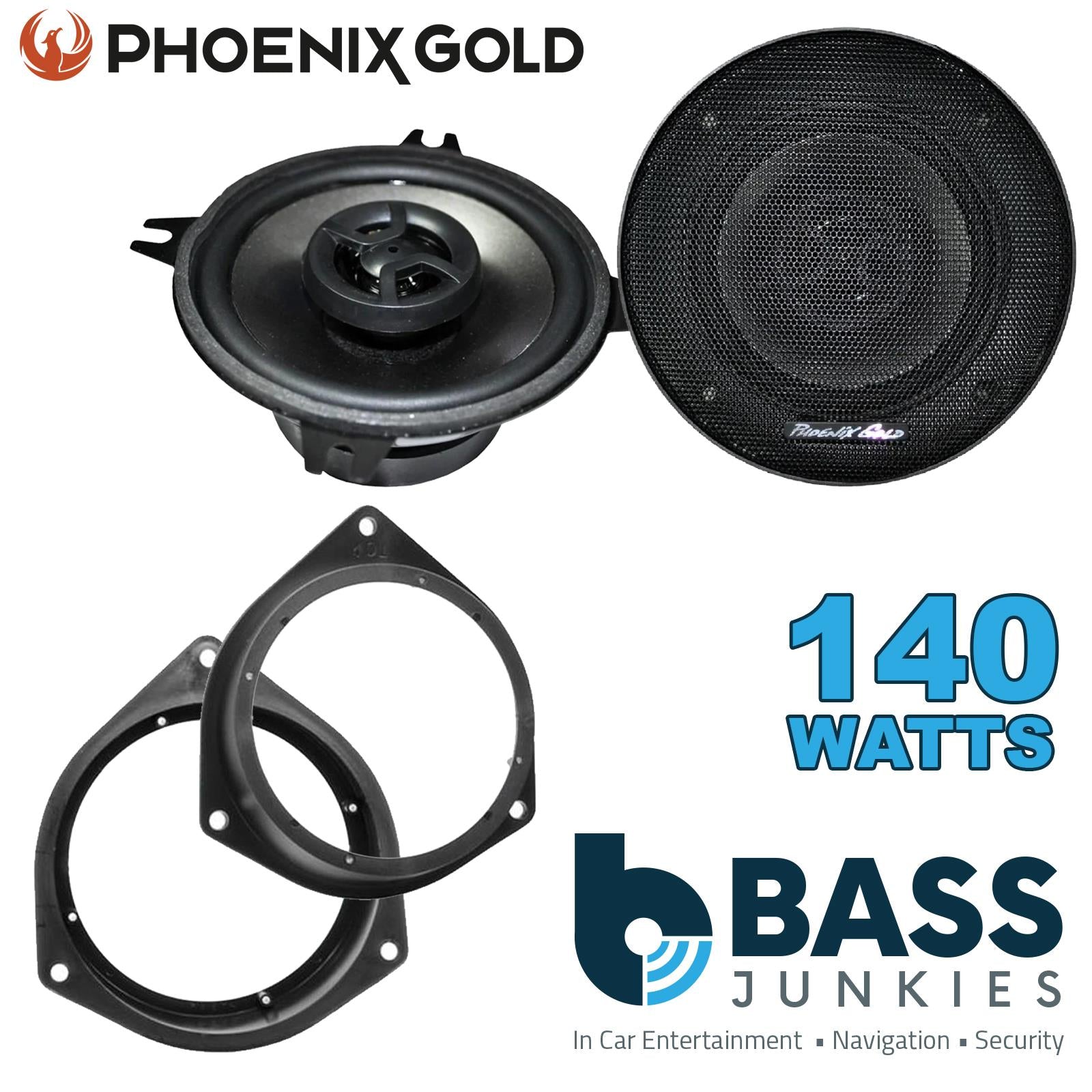 Phoenix Gold Z4CX 100mm/10cm/4" 2-Way Coaxial Car speakers (Per Pair Max 140|70 watts RMS) Fits Peugeot Bipper 2008-12