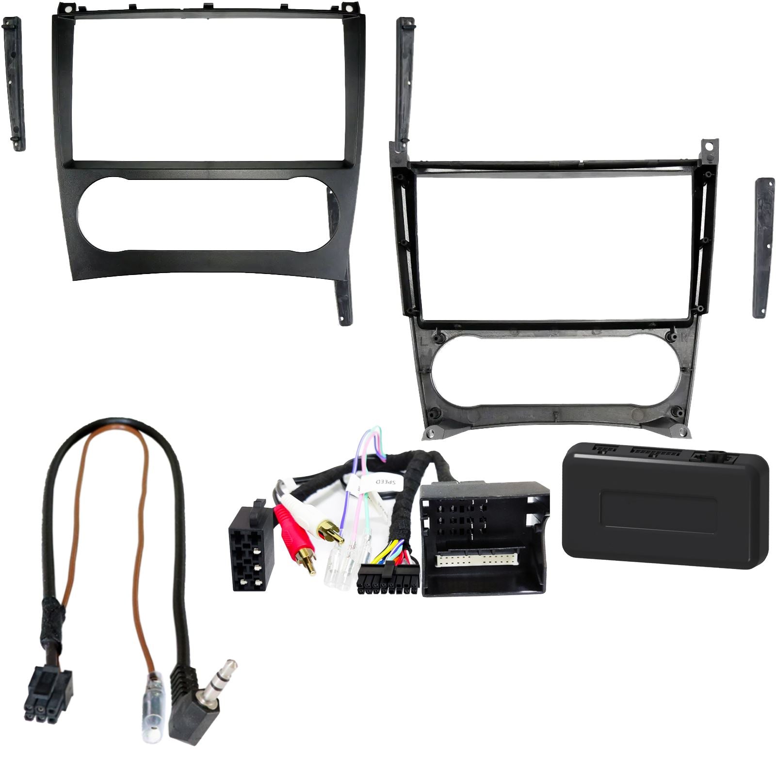 For Mercedes C GLK Class C209 05-09 Fascia Panel SWC For 9" Android Car Radio
