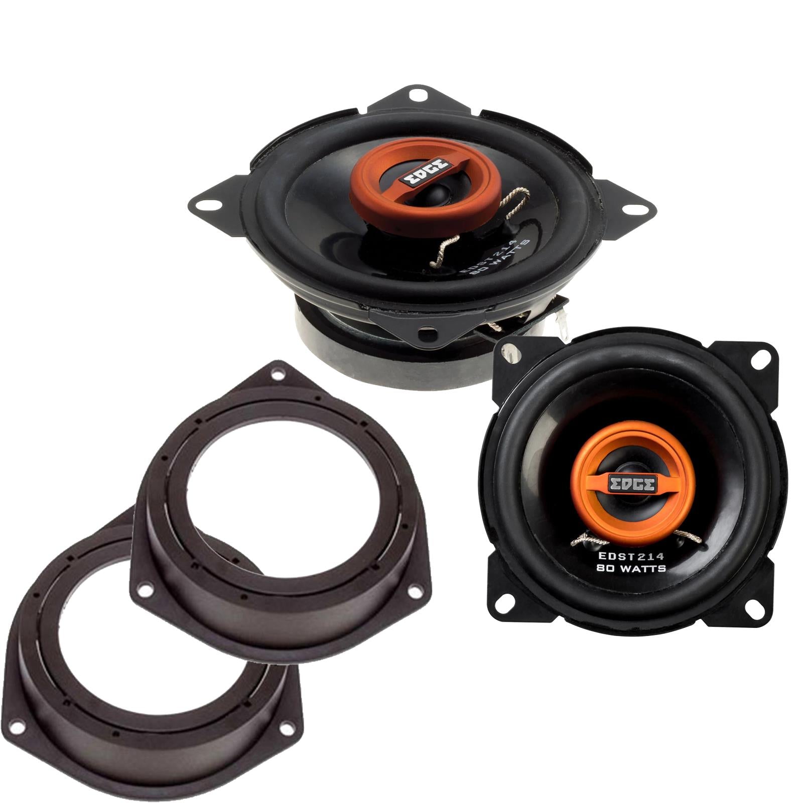 Edge EDST214 100mm/10cm/4" 2-Way Coaxial Car speakers (Per Pair Max 160|40 watts RMS) Fits Vauxhall Astra 2005-10 | Corsa 06-14