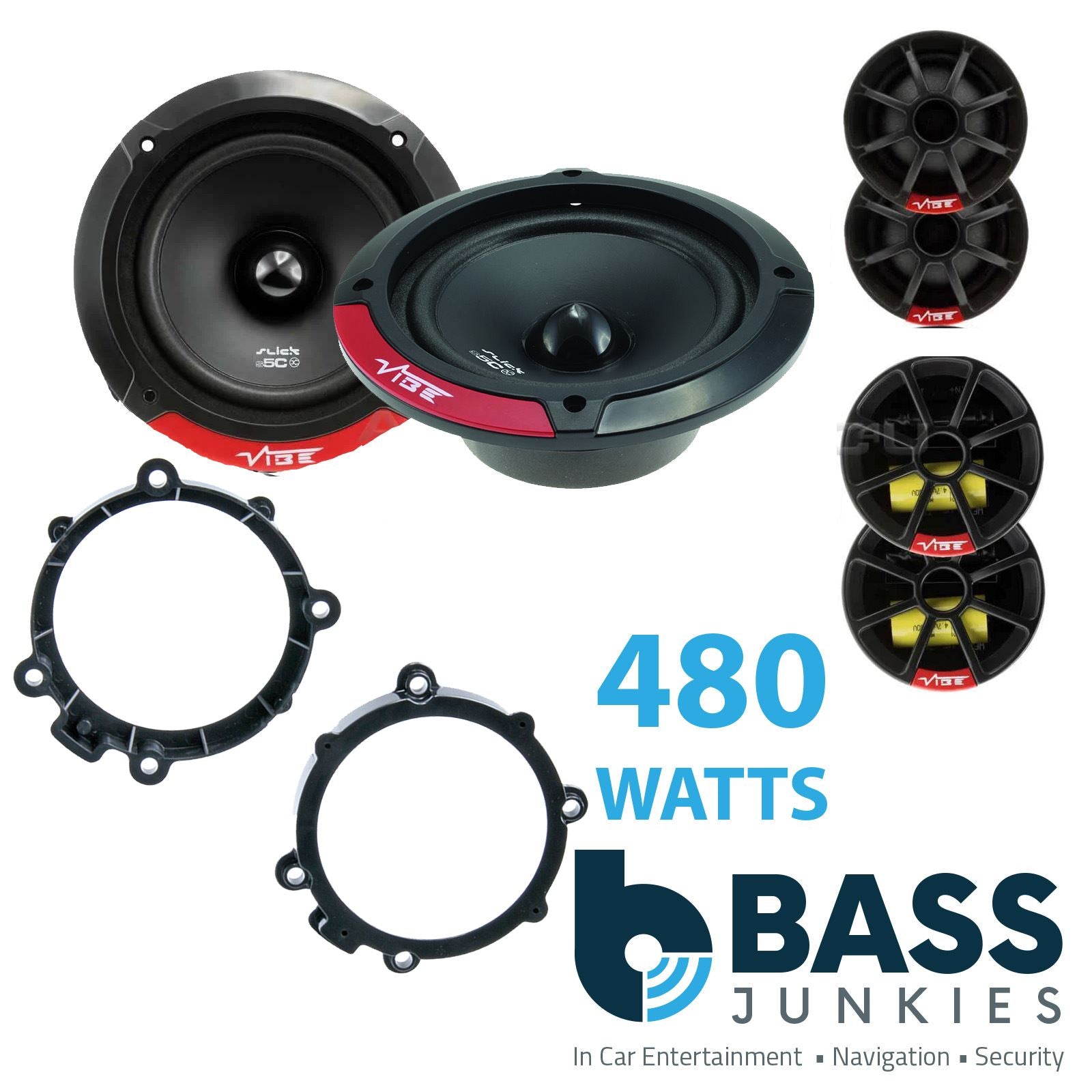Vibe SLICK5C-V7 2-Way 130mm/13cm/5.25" Component Speakers (Per Pair 480 Watts) Fits Mercedes Vito 2003-14 | Sprinter 06-18 | Viano 03-07