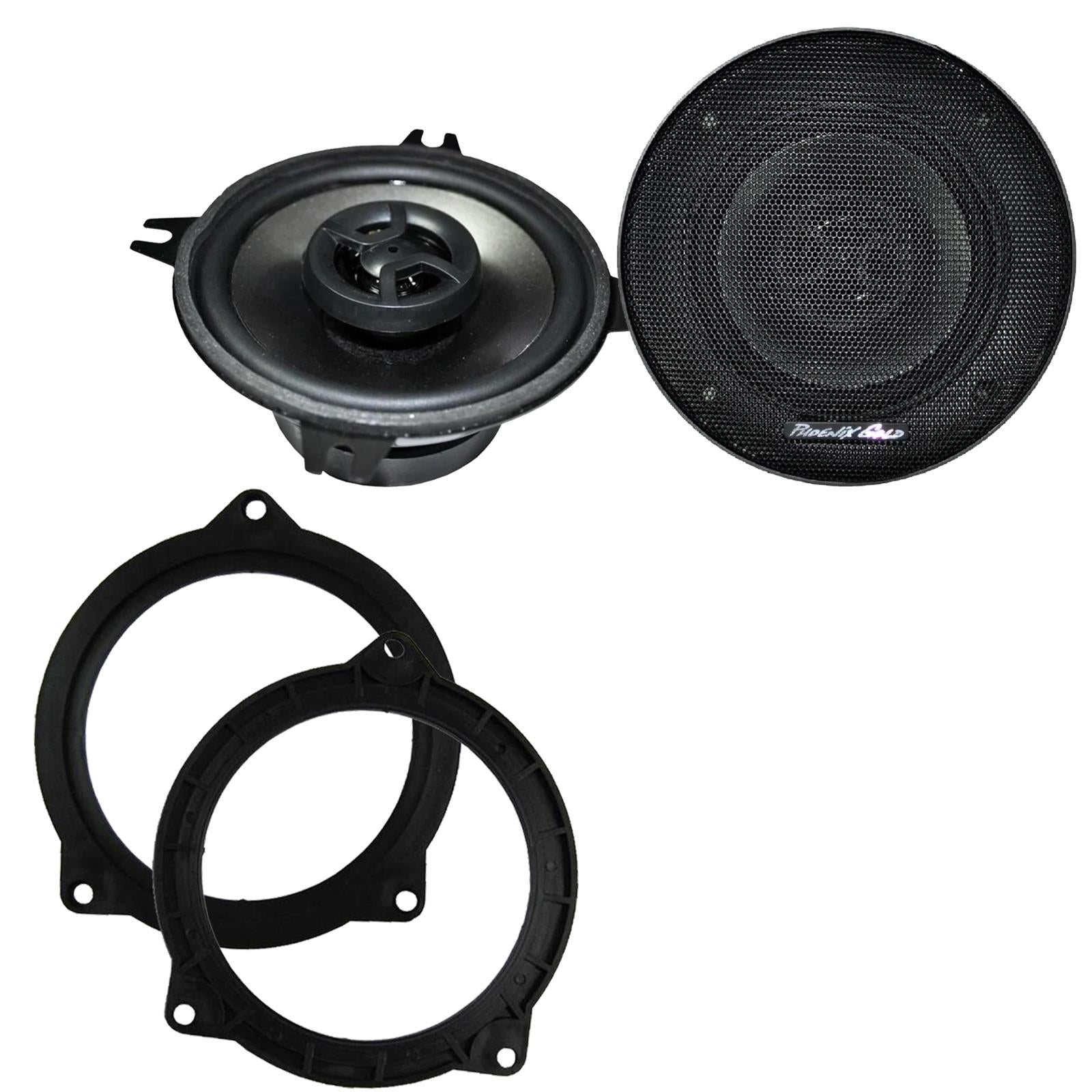 Phoenix Gold Z4CX 100mm/10cm/4" 2-Way Coaxial Car speakers (Per Pair Max 140|70 watts RMS) Fits BMW 5-Series 2011-17